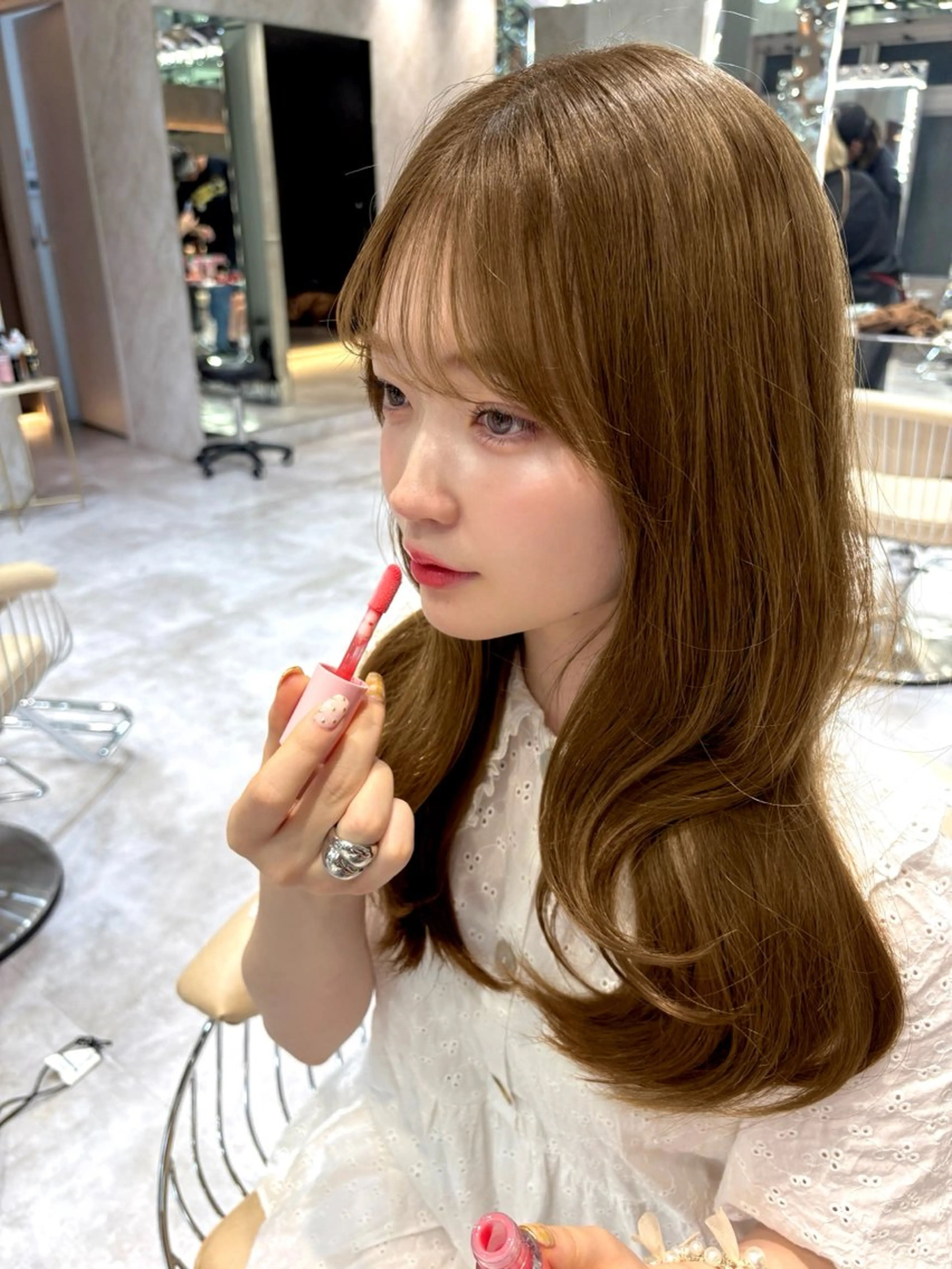 セミロング カット ヘアカラー トリートメント 顔周りレイヤーカット /髪質改善/ゆう🤍のヘアスタイル