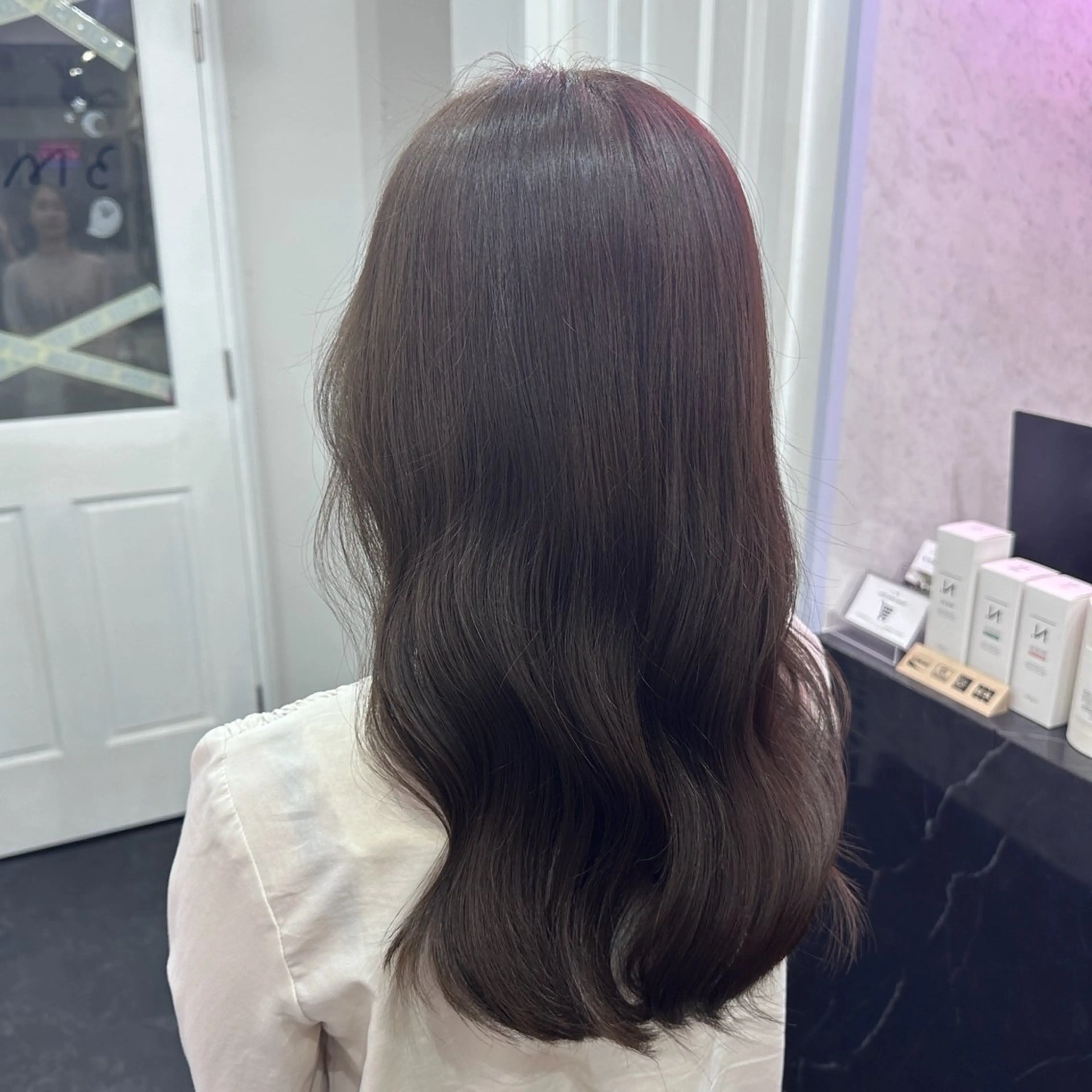 セミロング カラー 抜け感/ワンカラー/ 明大前/桑田のヘアスタイル