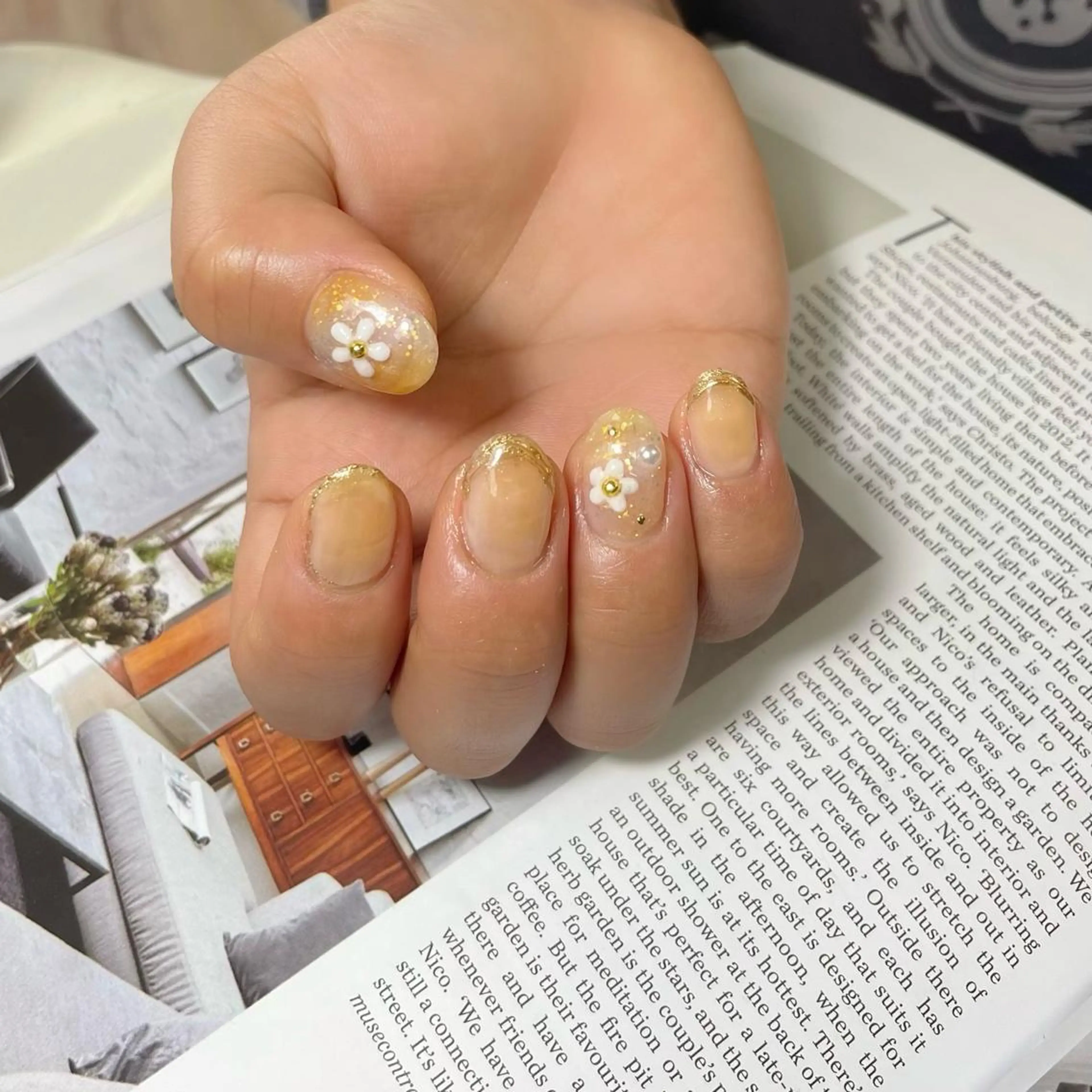 ネイル ニュアンスネイル オレンジ Lofinails ちひろのネイルデザイン