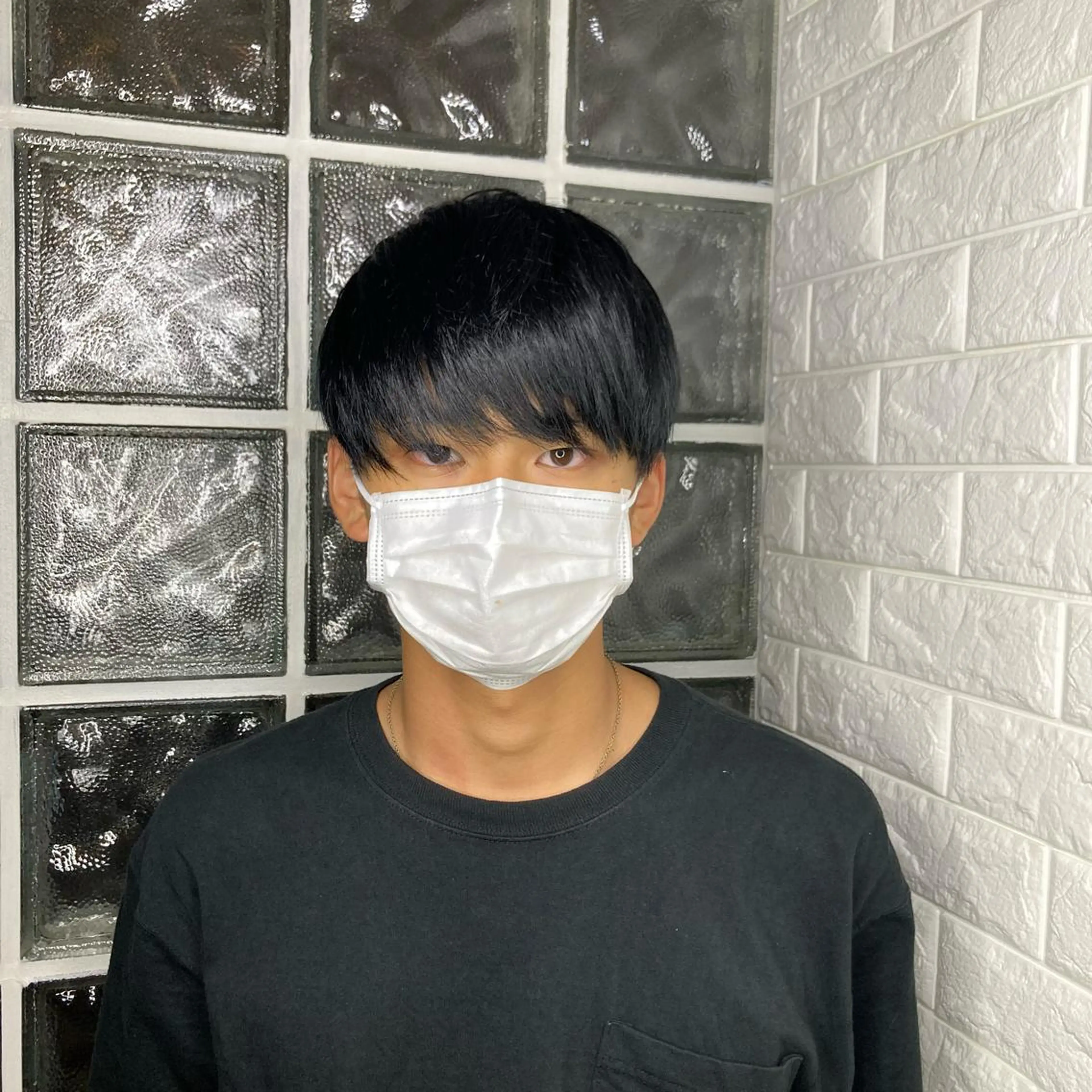 カラー メンズ マッシュ 黒髪 ブルーカラー ブルーブラック カット ヘアカラー トリートメント カットが上手い 💇‍♂🌸サク🌸のヘアスタイル