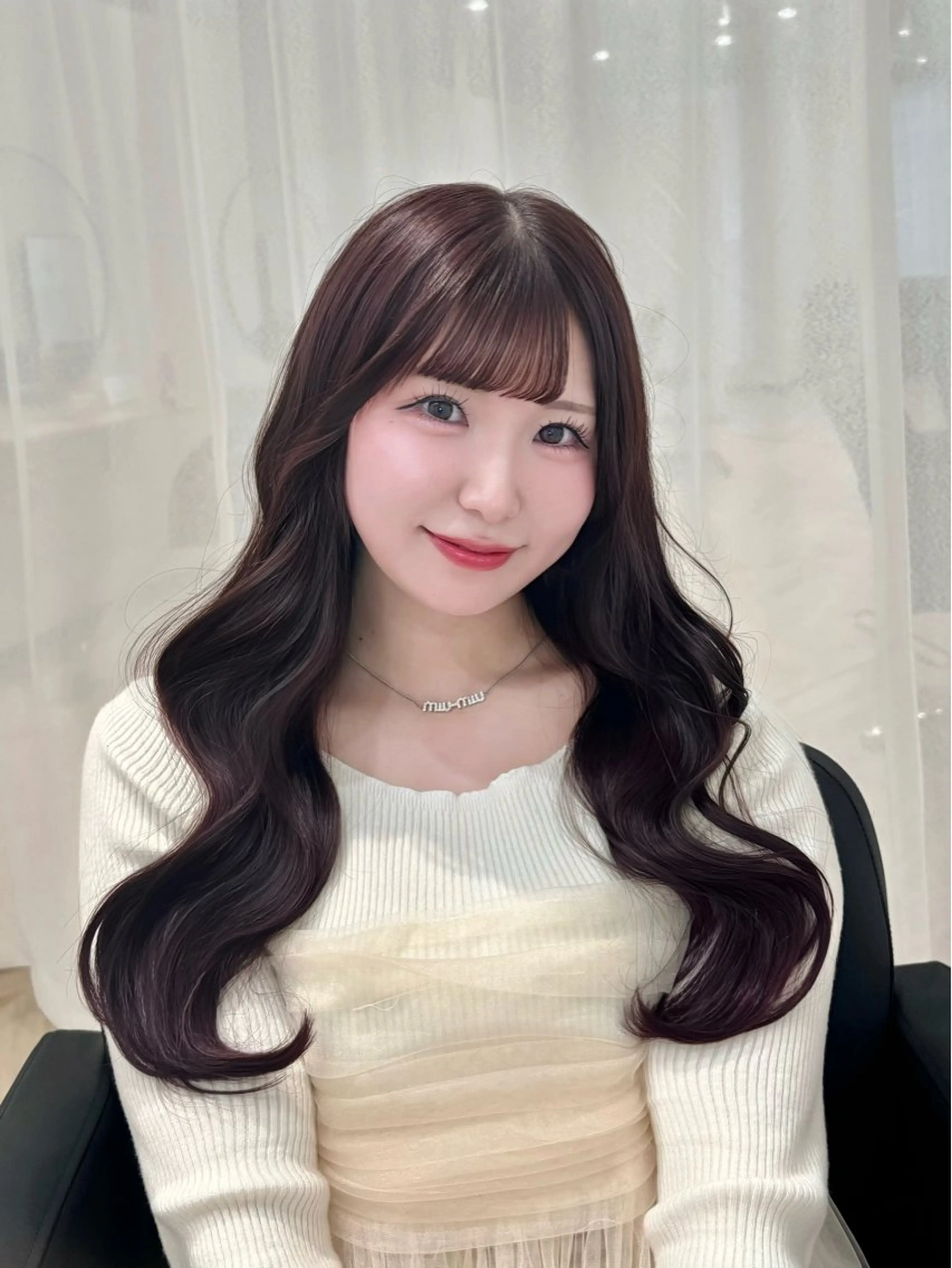 ロング カラー ブラウンカラー ピンクカラー ピンクブラウン カット ヘアセット 𝒎𝒐𝒆🩰 名駅/ヘアメ/暖色♡のヘアスタイル