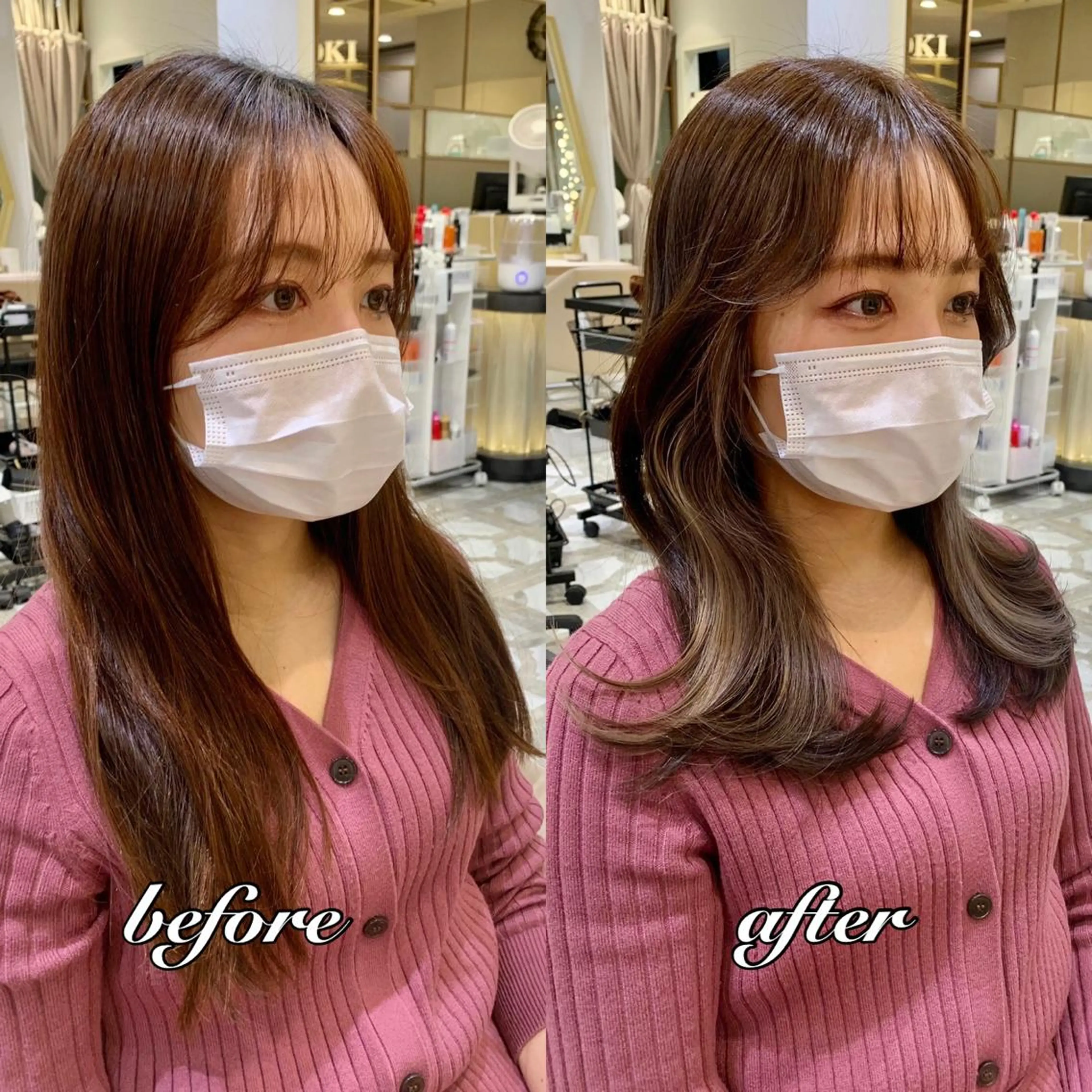 予約数人気No.⑵💛ビジュ映えくびれヘア💛カット➕イヤリングカラー➕全体カラー➕トリートメント💕の写真