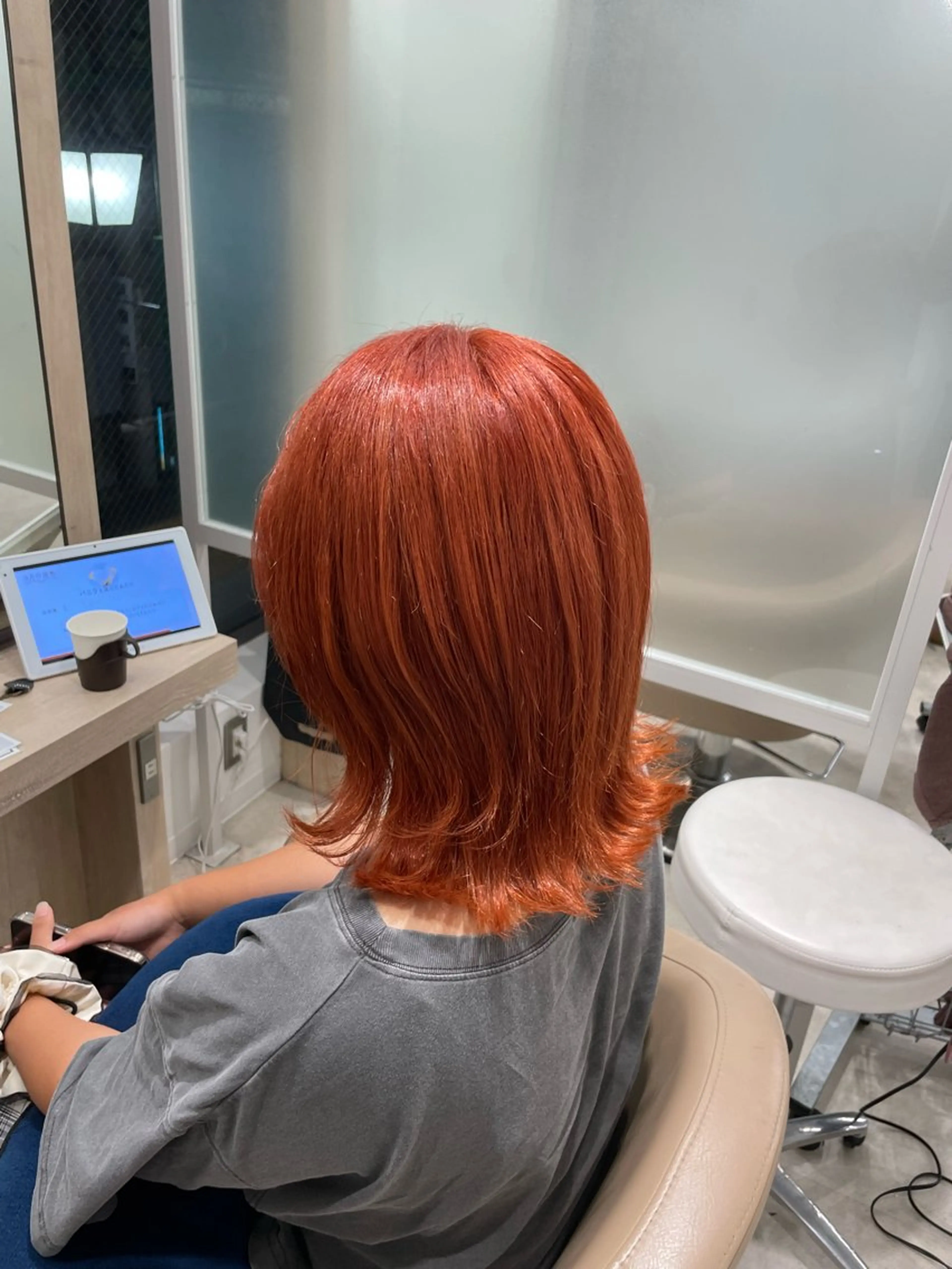 ミディアム カラー オレンジ カット ヘアカラー トリートメント EARTH菊名店👾 ひらのすぐるのヘアスタイル