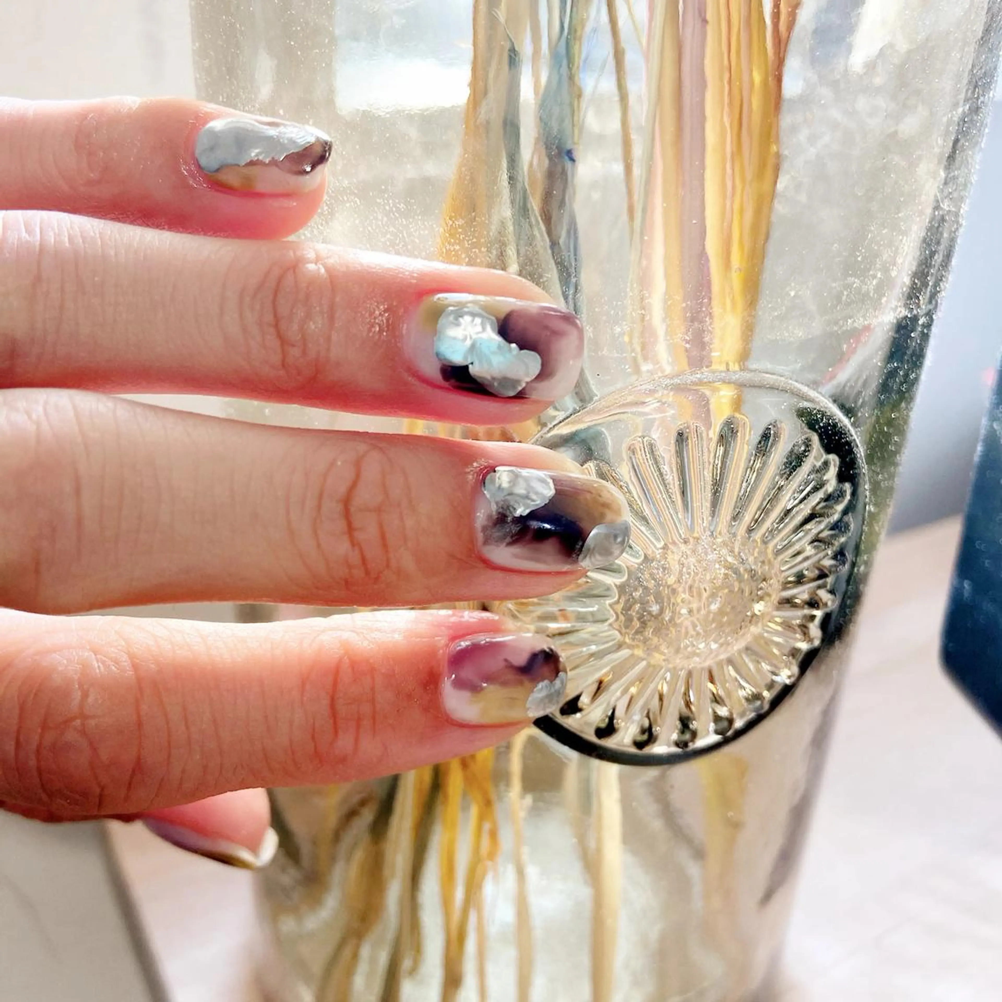 ネイル クリアネイル ミラーネイル ニュアンスネイル Adore nailのネイルデザイン