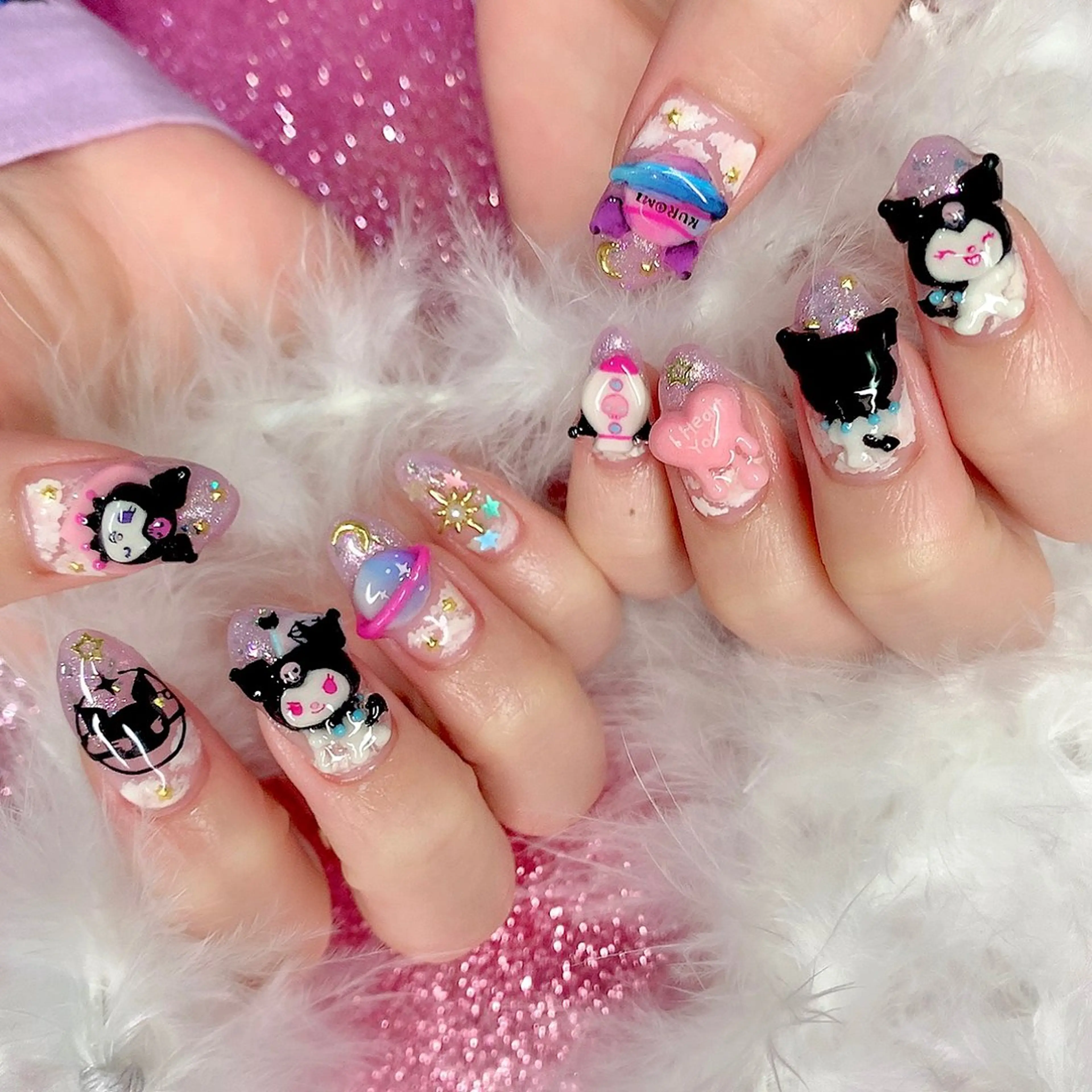 ネイル キラキラネイル 韓国ネイル 持ち込み ストーンネイル 3Dアートネイル💗 都築レナのネイルデザイン