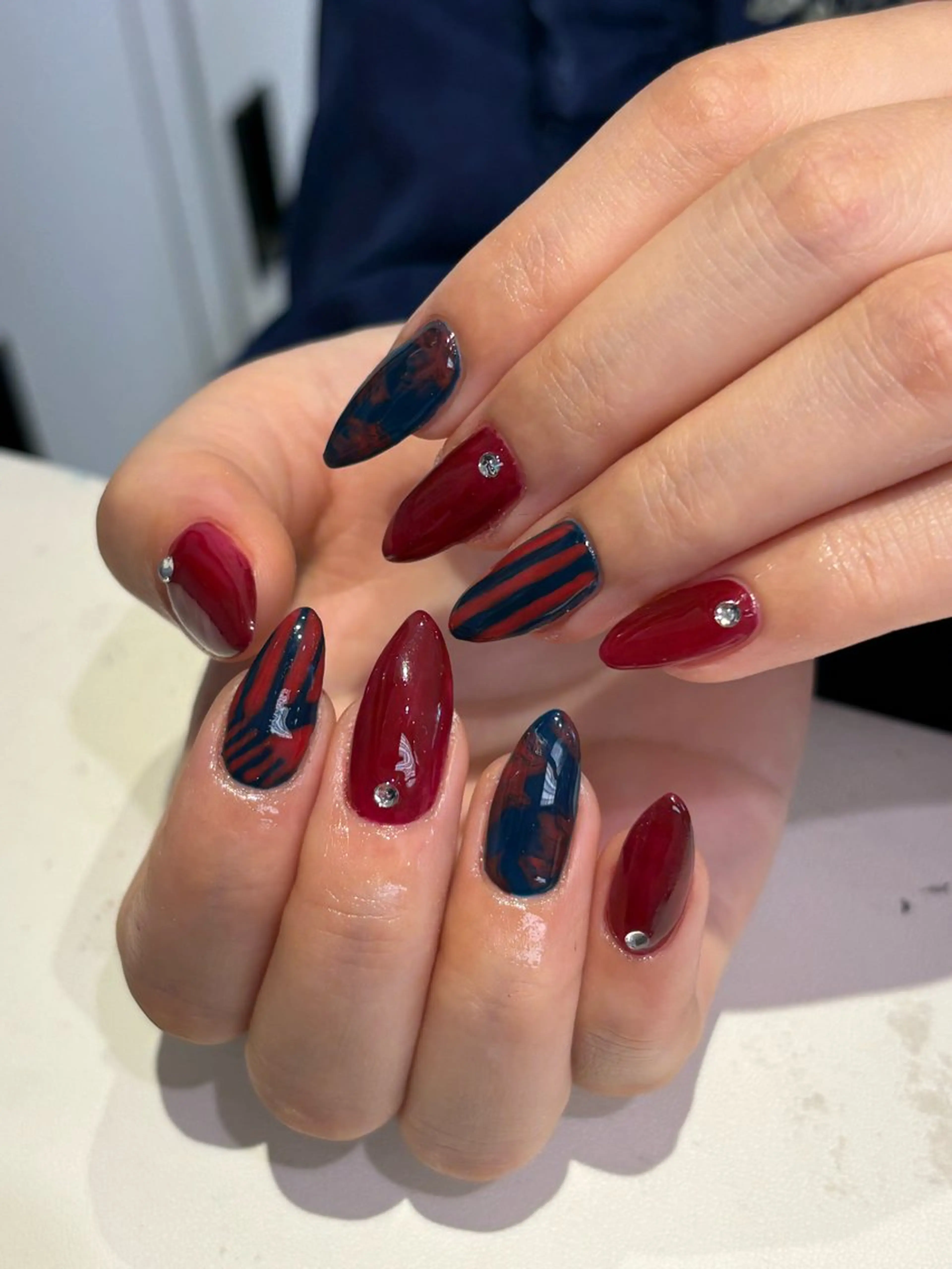 ネイル ハンドネイル 暖色カラー/ ネイル momo🍀☆*:°のネイルデザイン