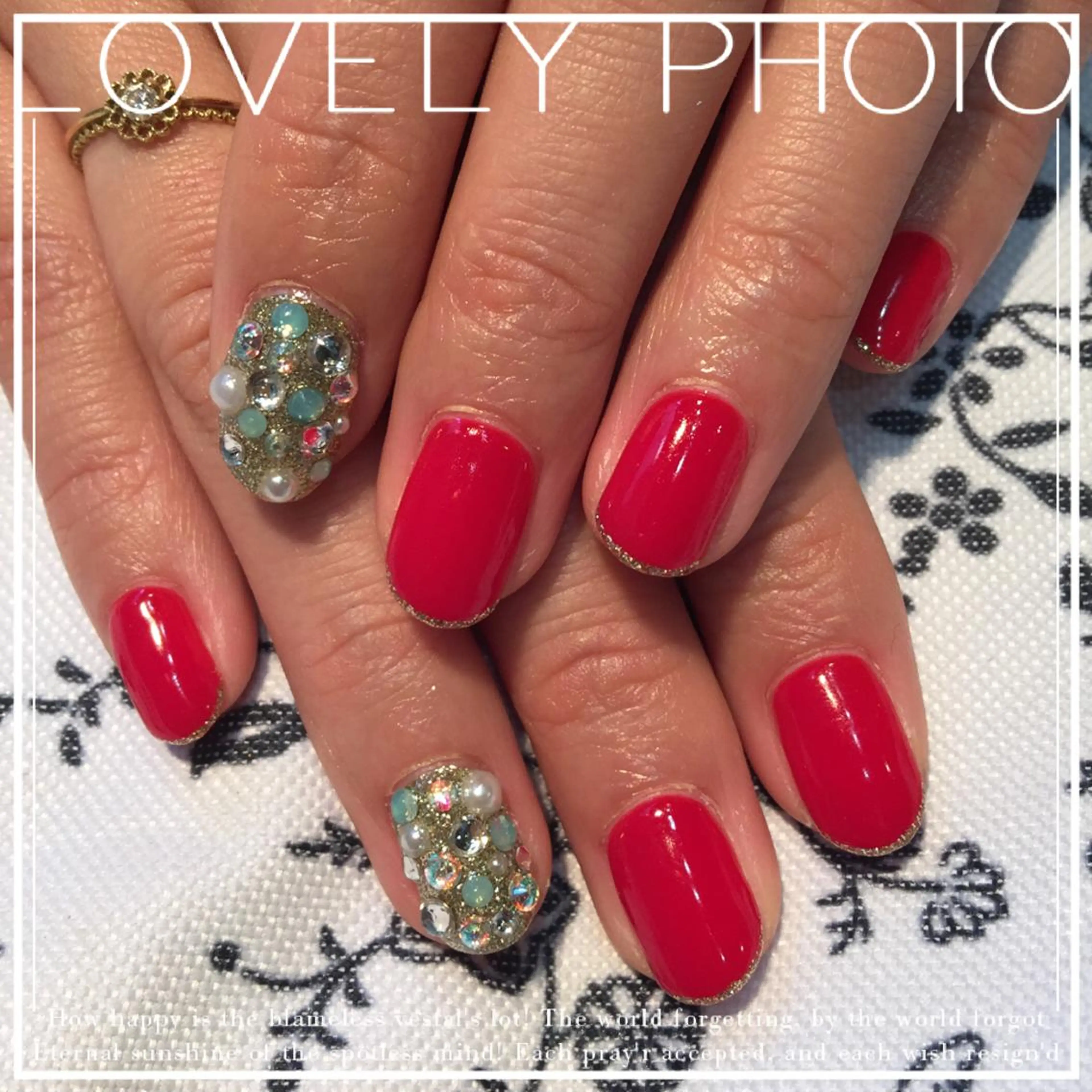 ネイル ストーンネイル W KUMIのネイルデザイン