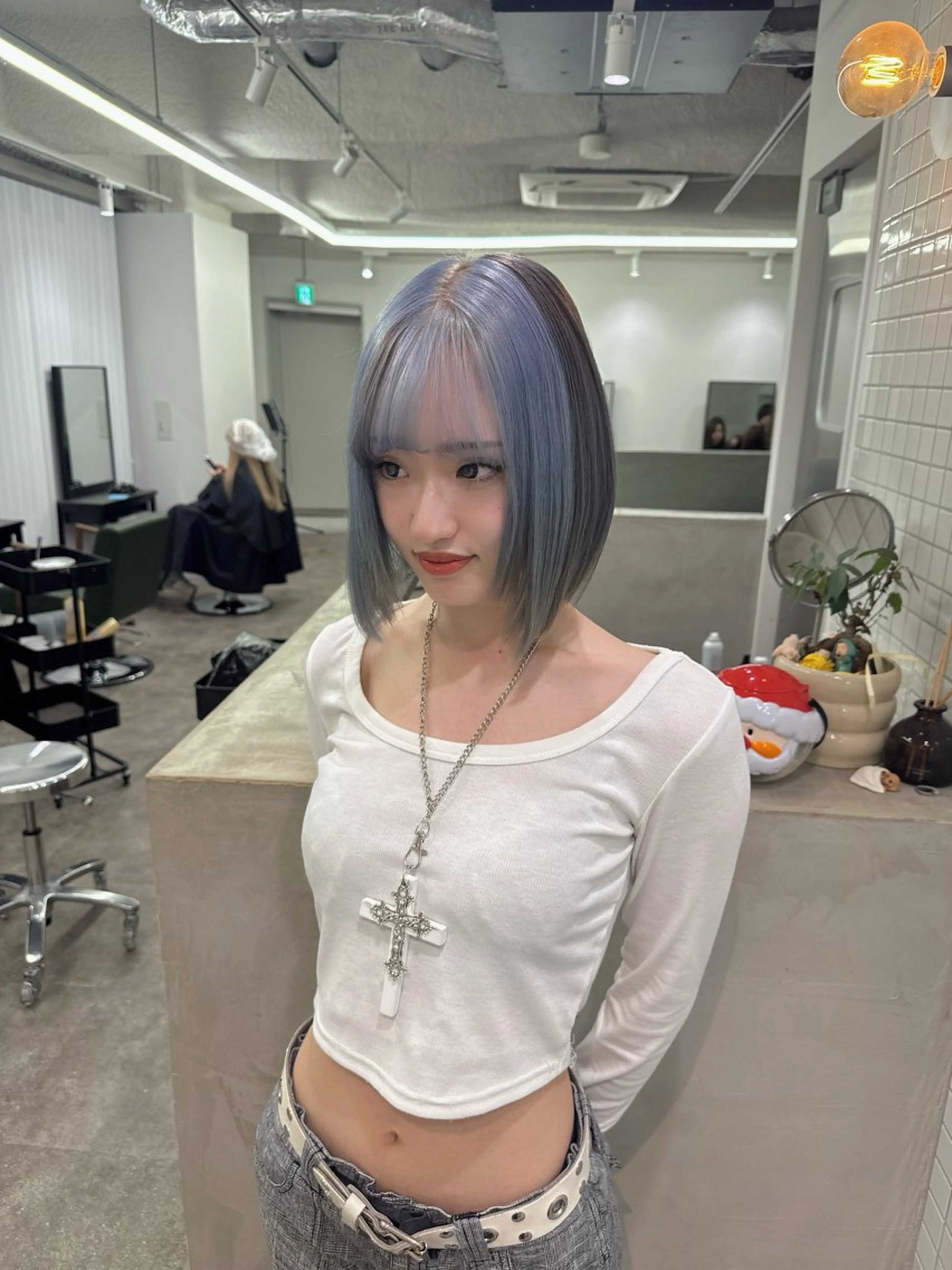 ミディアム カラー ヘアカラー トリートメント ハイトーン/ピンク カラー/めい🎀のヘアスタイル