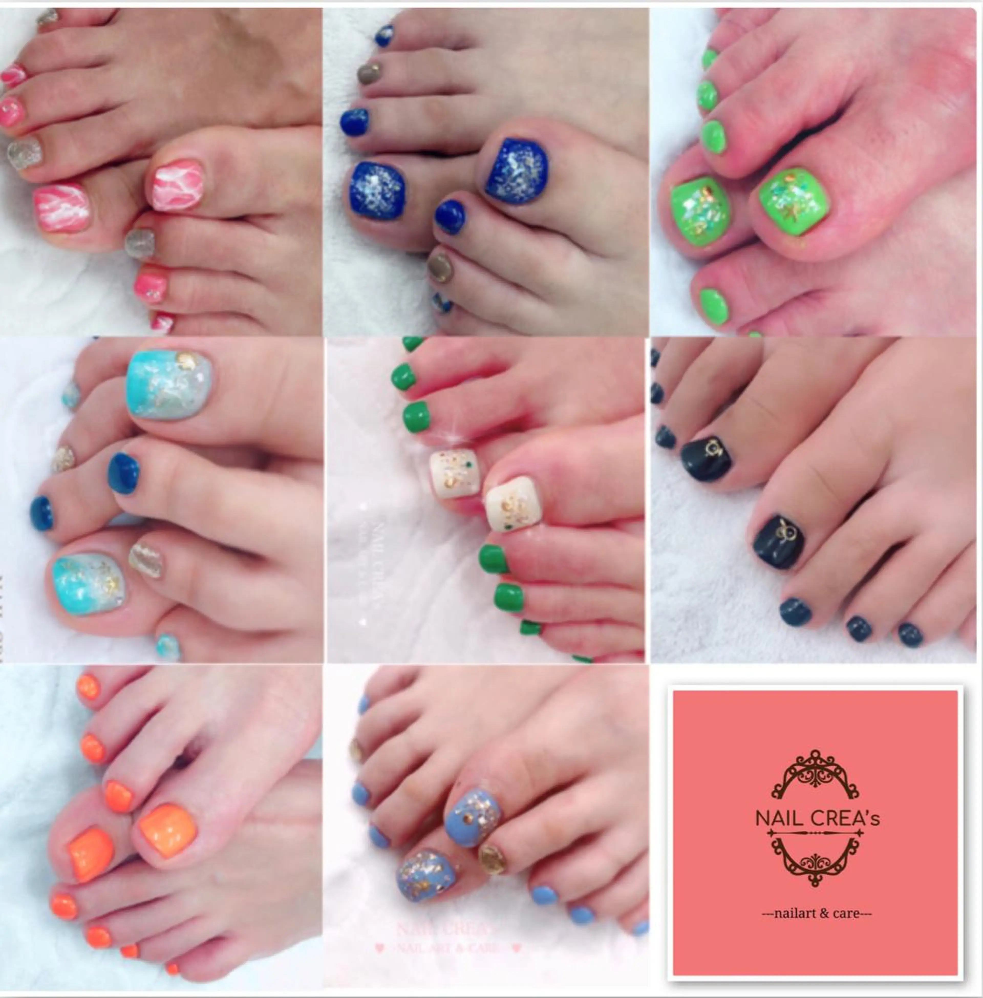 ショート ネイル ジェルネイル フットネイル NAIL CREAs ネイルクレアズのネイルデザイン