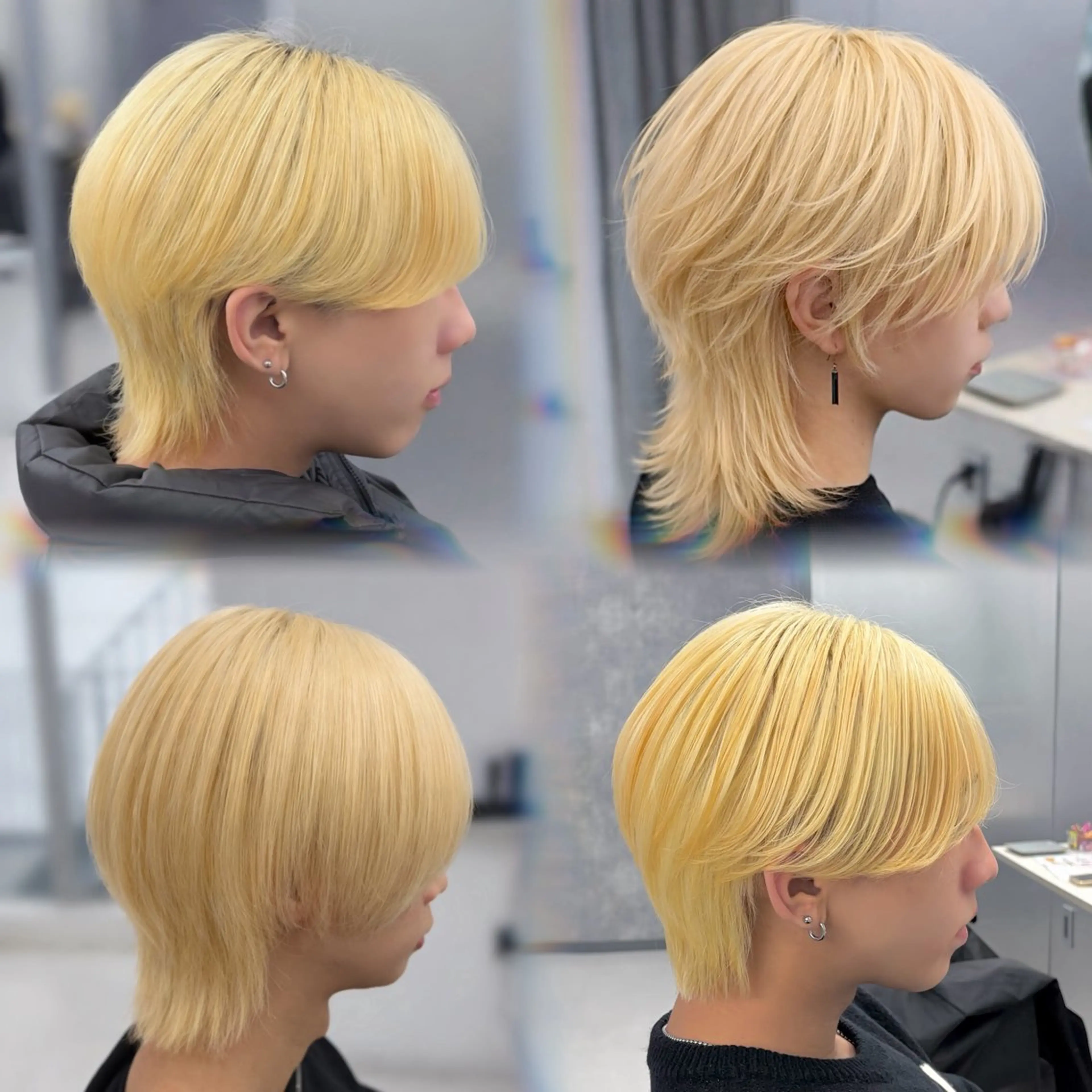 ミディアム メンズ カット ヘアカラー トリートメント ʜᴀʀᴜᴋᴀ♱メンズ ウルフ/ブリーチのヘアスタイル