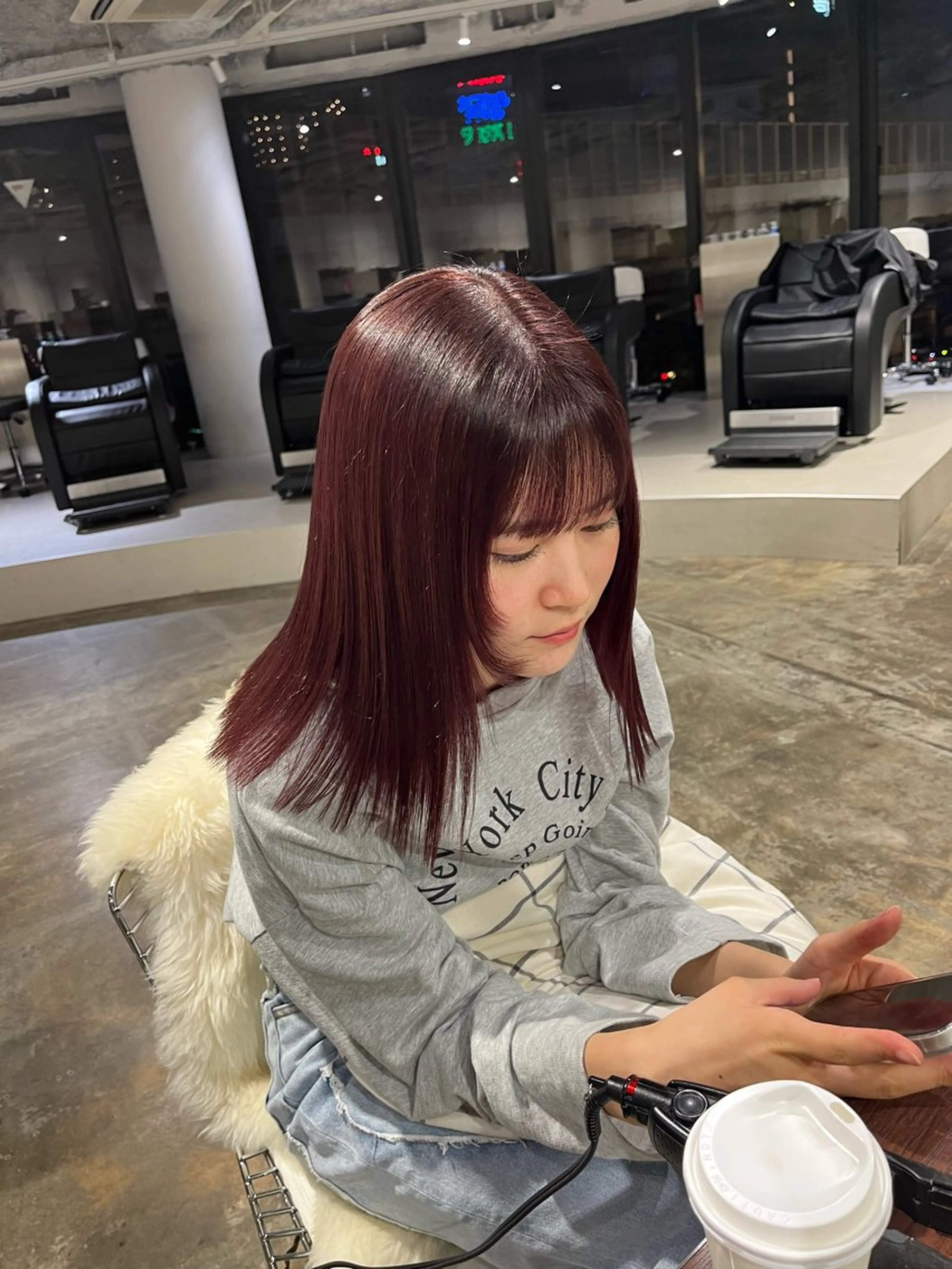 ミディアム 🟡ひろの/ツヤ カラー/髪質改善🟡のヘアスタイル