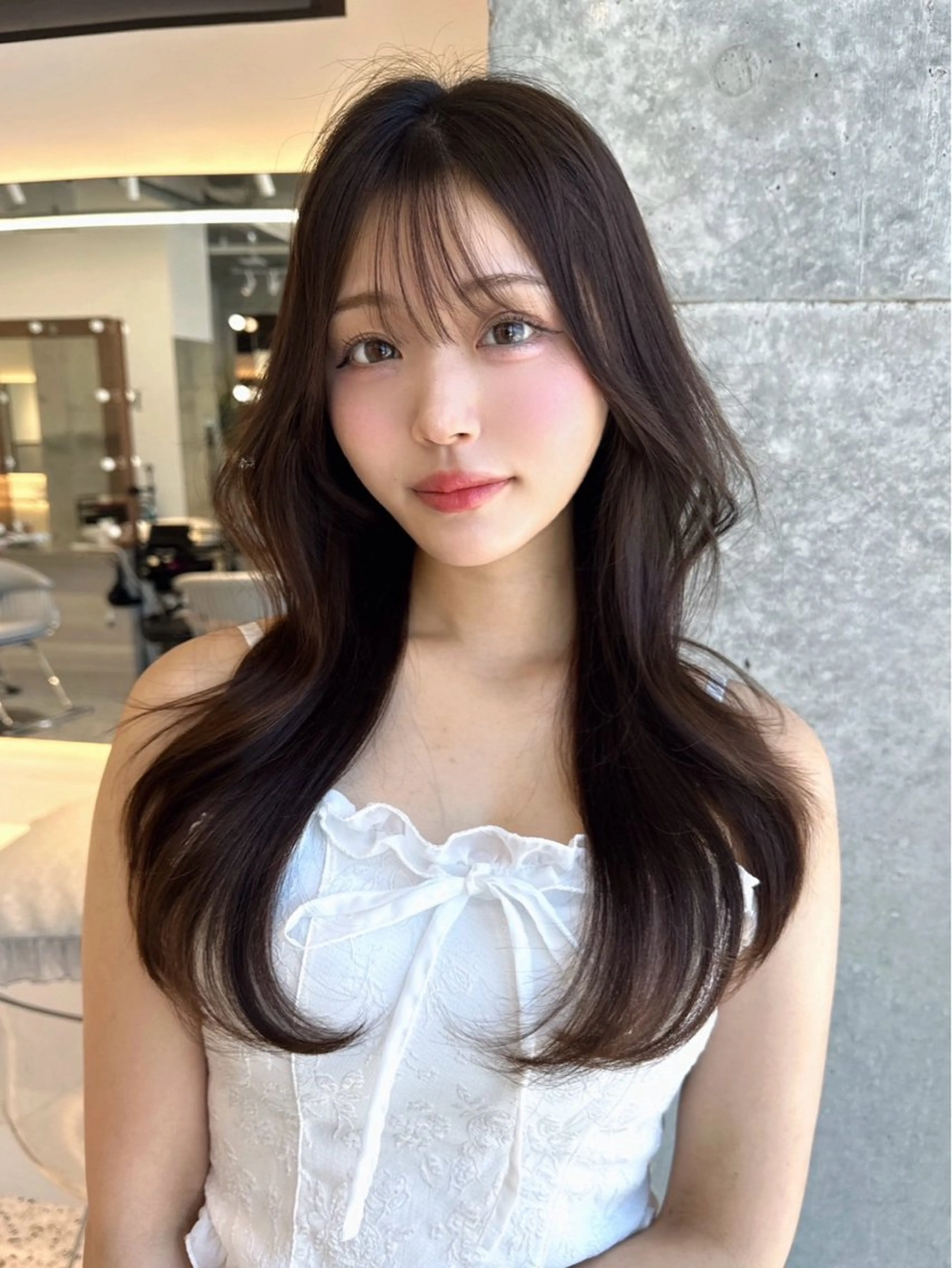 ロング カラー ベージュカラー ブラウンカラー 透明感カラー くすみブラウン ミルクティーベージュ トリートメント 🤍韓国ワンホンヘア ayaha🤍のヘアスタイル