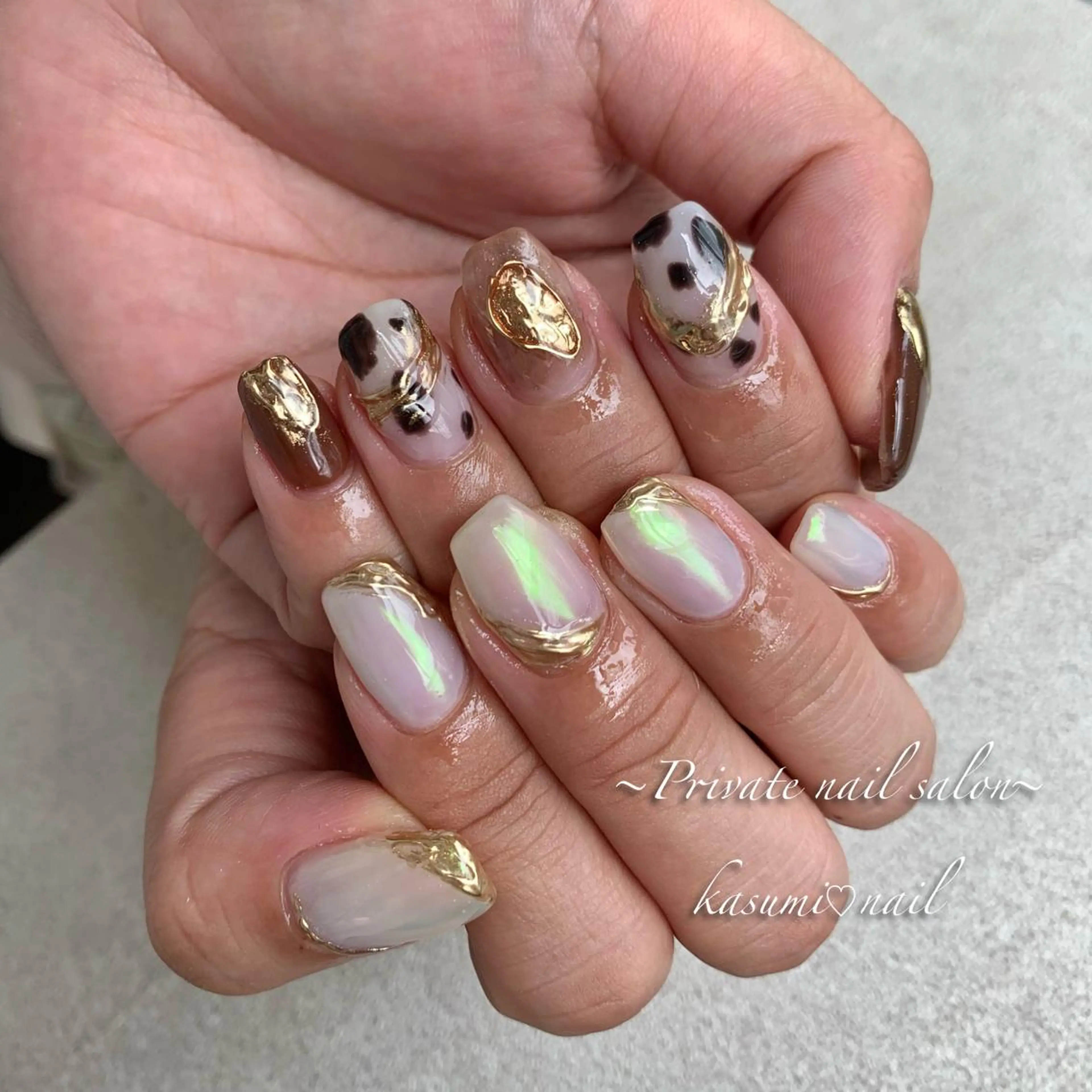 ネイル アートネイル ラメ(グリッター) マグネットネイル ミラーネイル ニュアンスネイル KASUMI♡ Nailのネイルデザイン