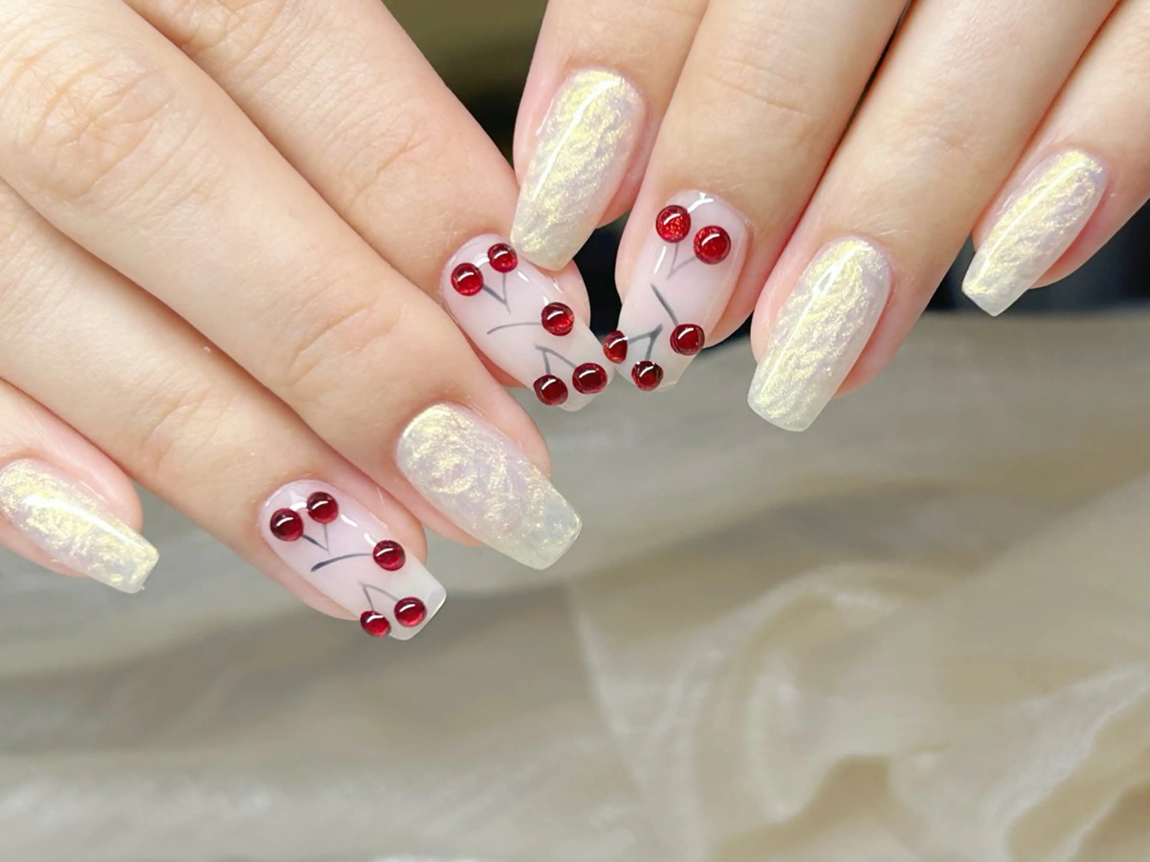 ネイル アートネイル チークネイル 成人式 入学式 長さ出し ハンドネイル Lino Nailのネイルデザイン