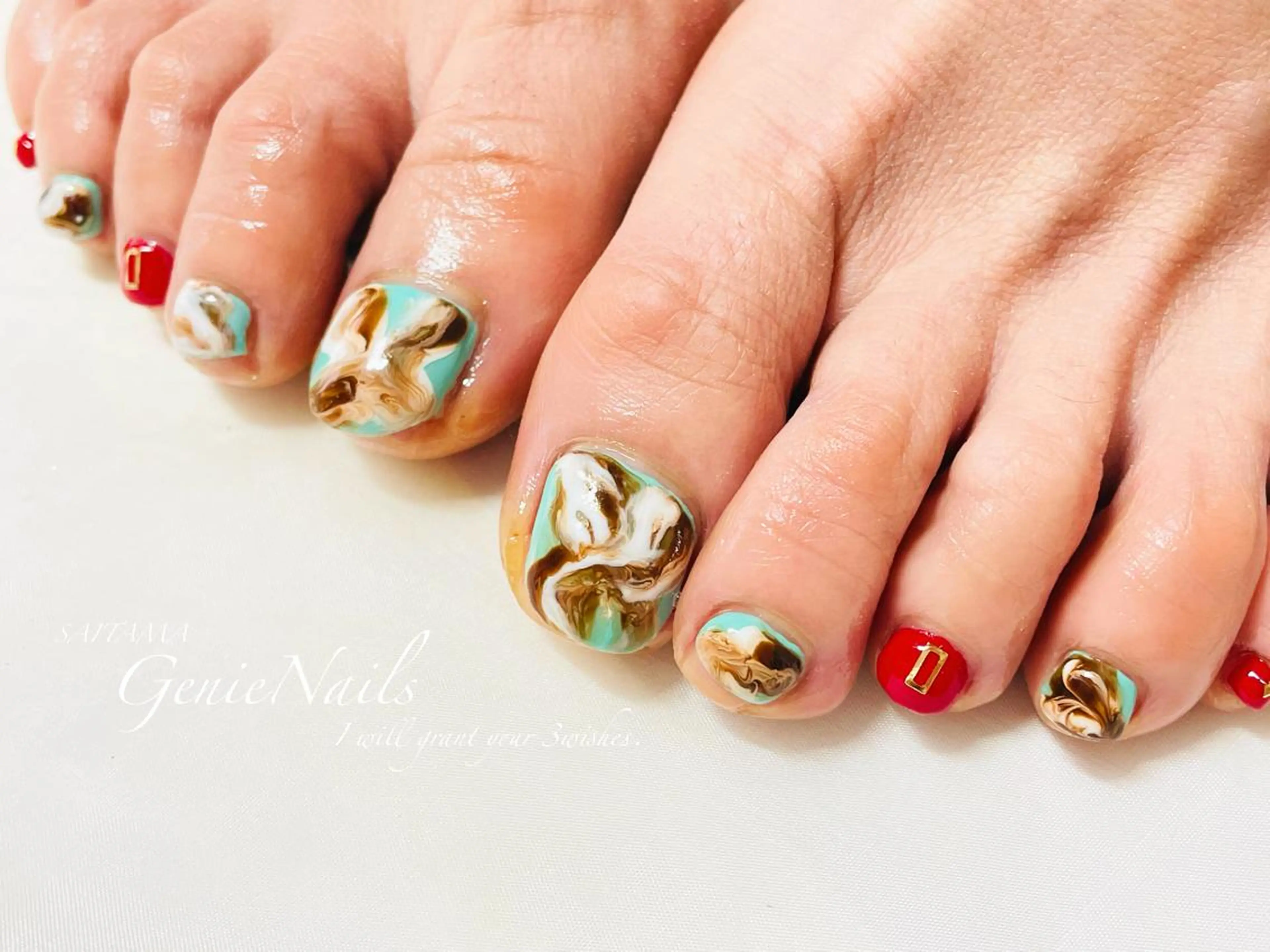メンズ ネイル アートネイル フットネイル メンズネイル 持ち込み 冬ネイル Genie Nailsのネイルデザイン