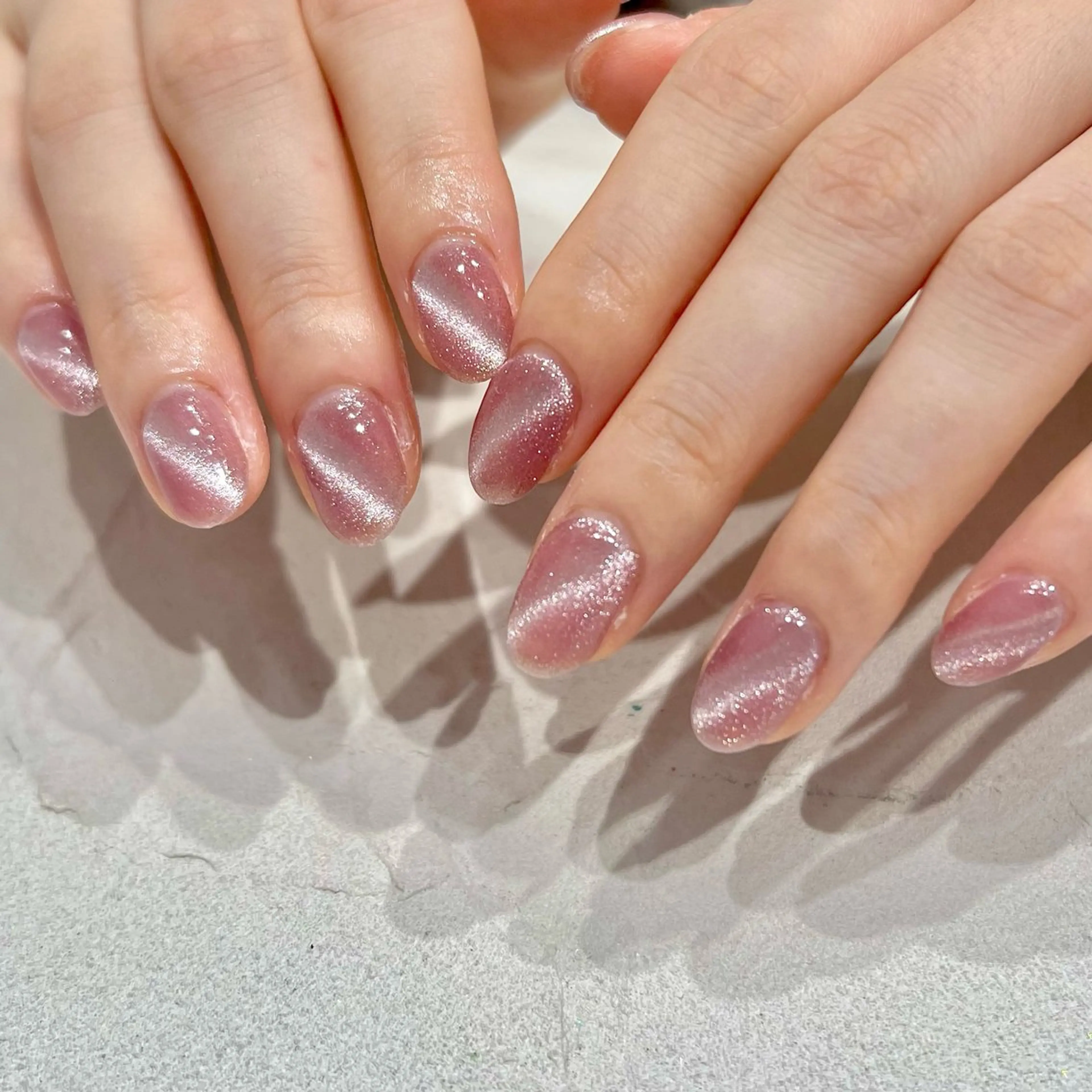 ネイル ジェルネイル マグネットネイル ワンカラーネイル パラジェル ピンク Bianca YAMADA☺︎のネイルデザイン