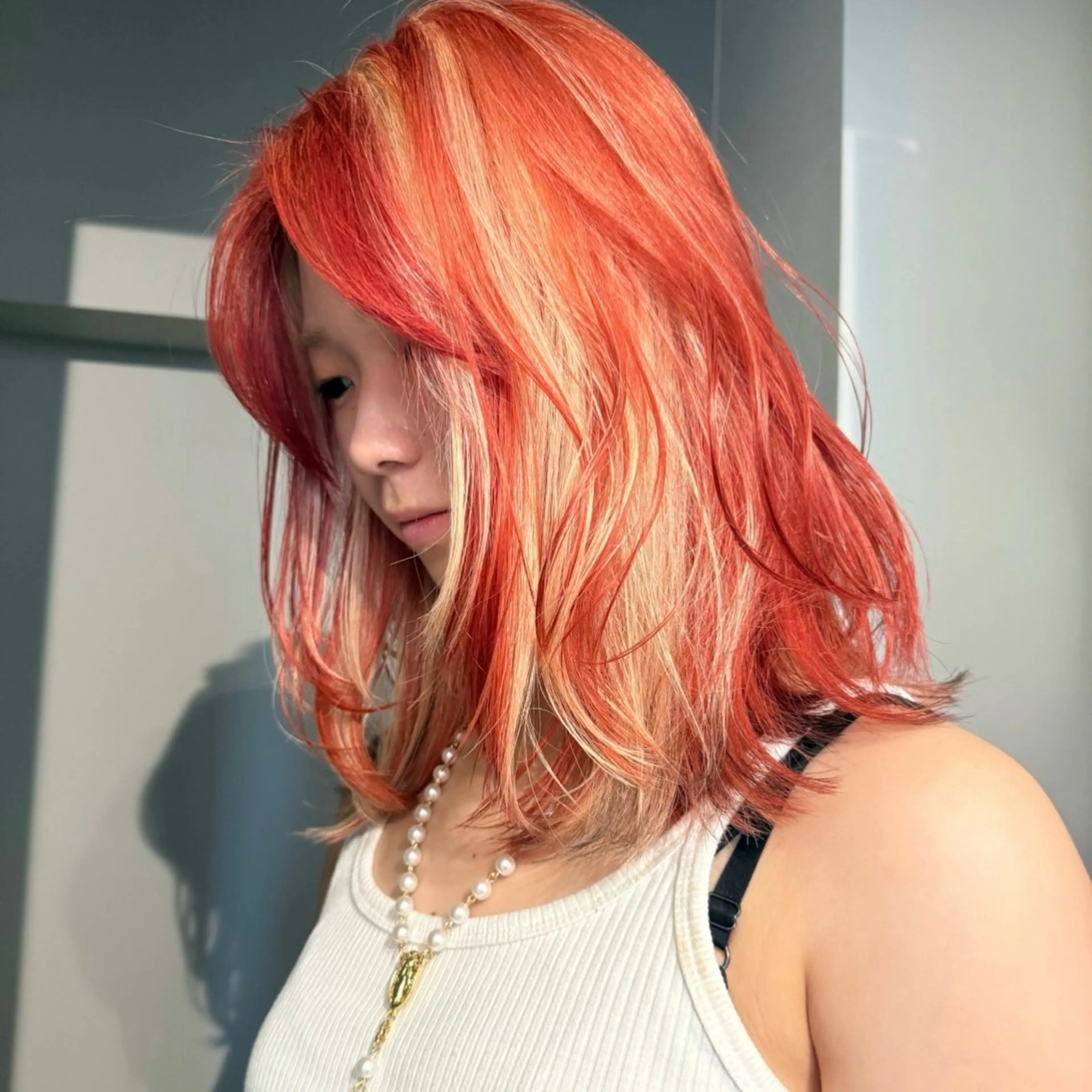 ミディアム カラー ヘアカラー Mizobe misakiのヘアスタイル