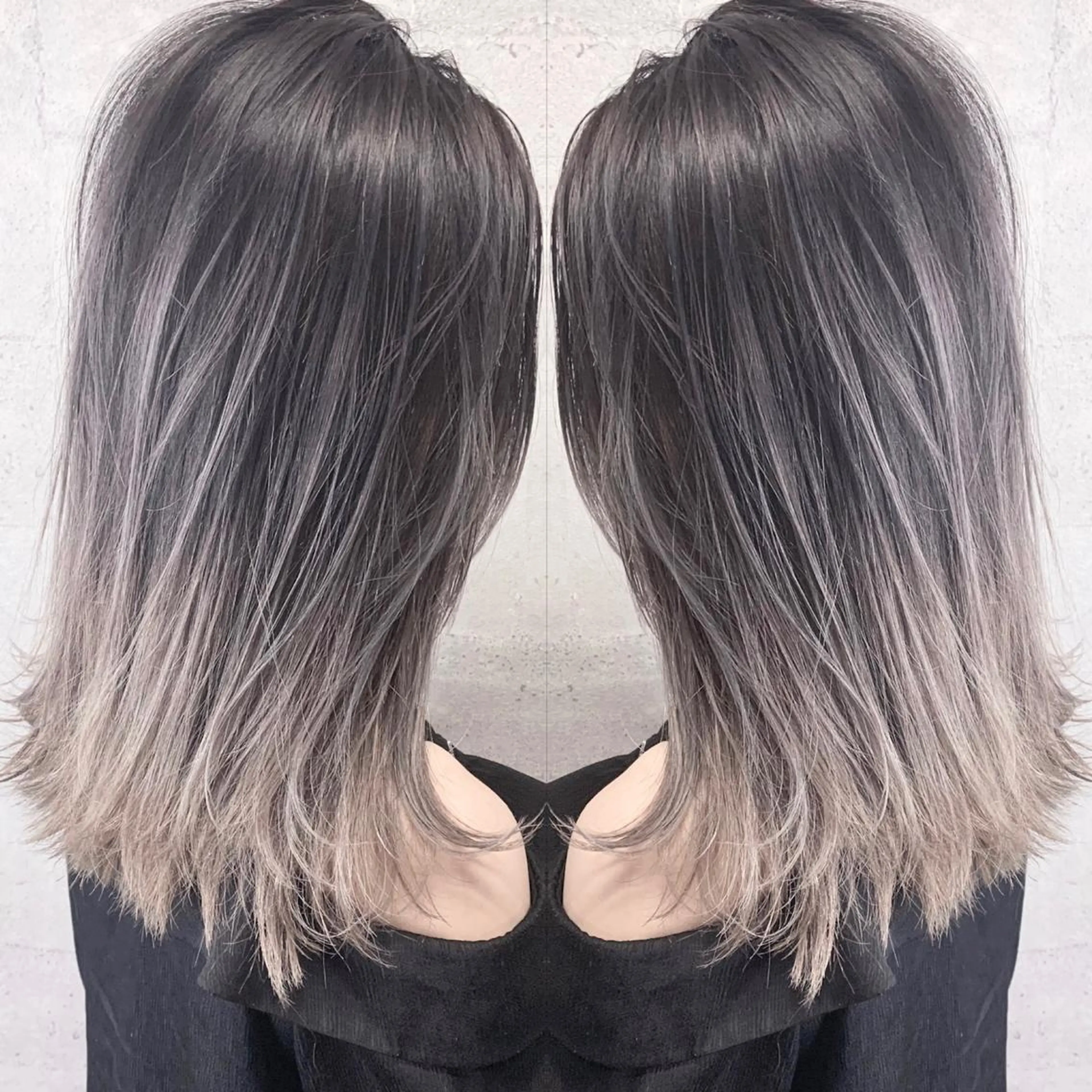 ミディアム カラー カット ヘアカラー トリートメント タニ ユウのヘアスタイル