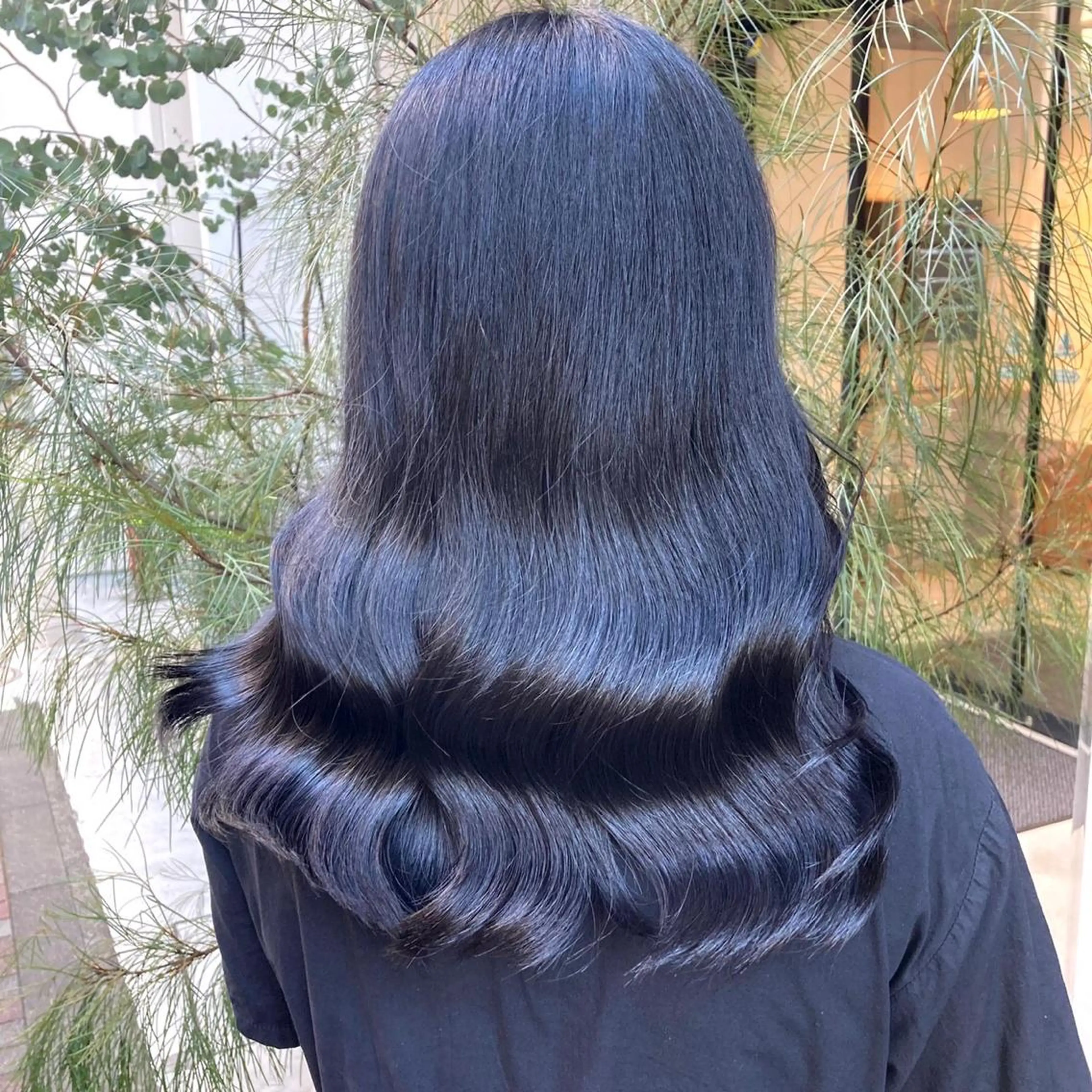 ロング カラー ヘアアレンジ 🩵色落ち可愛い 寒色カラー🩵のヘアスタイル