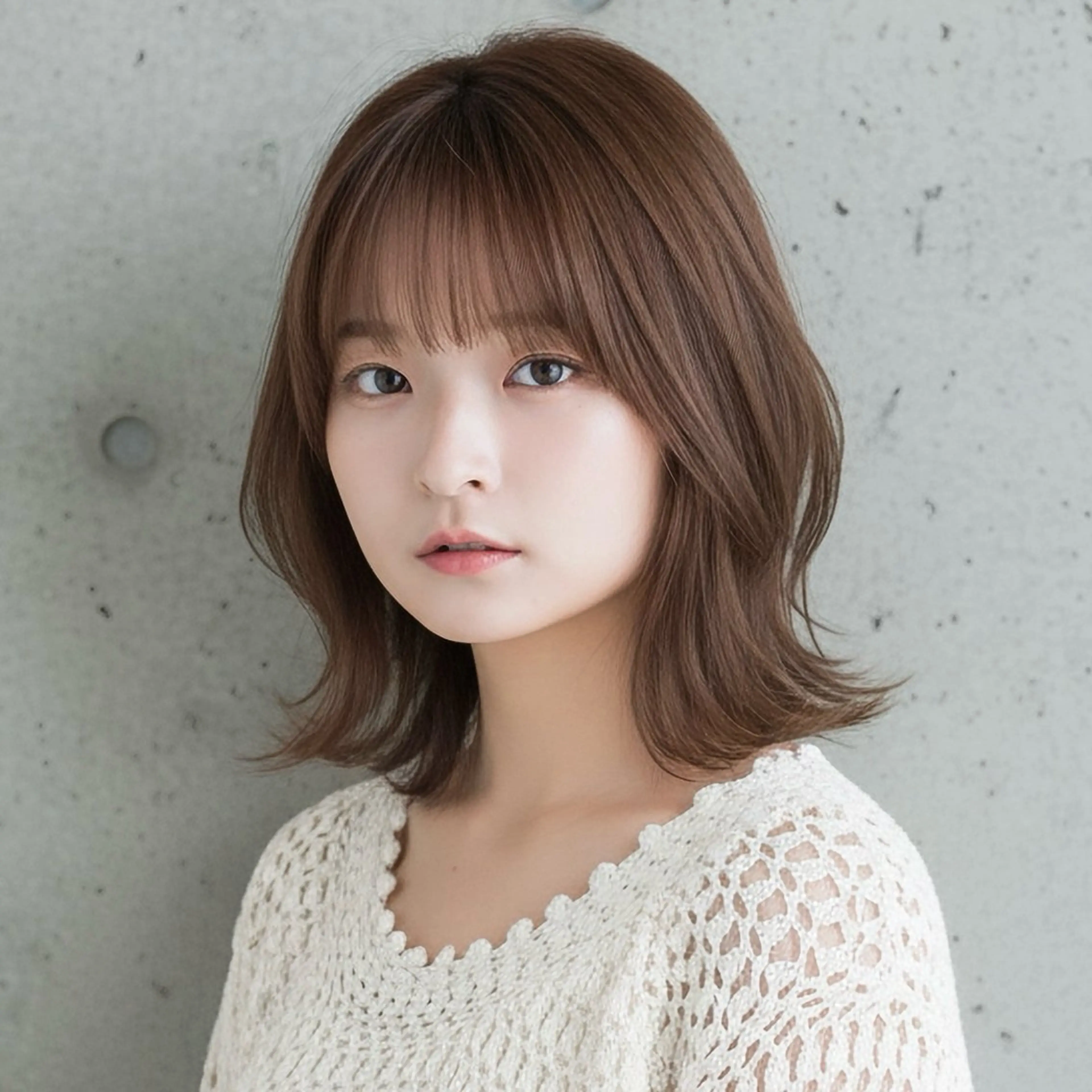 ミディアム カット ヘアカラー ハッシュカット 田窪珠妃のヘアスタイル