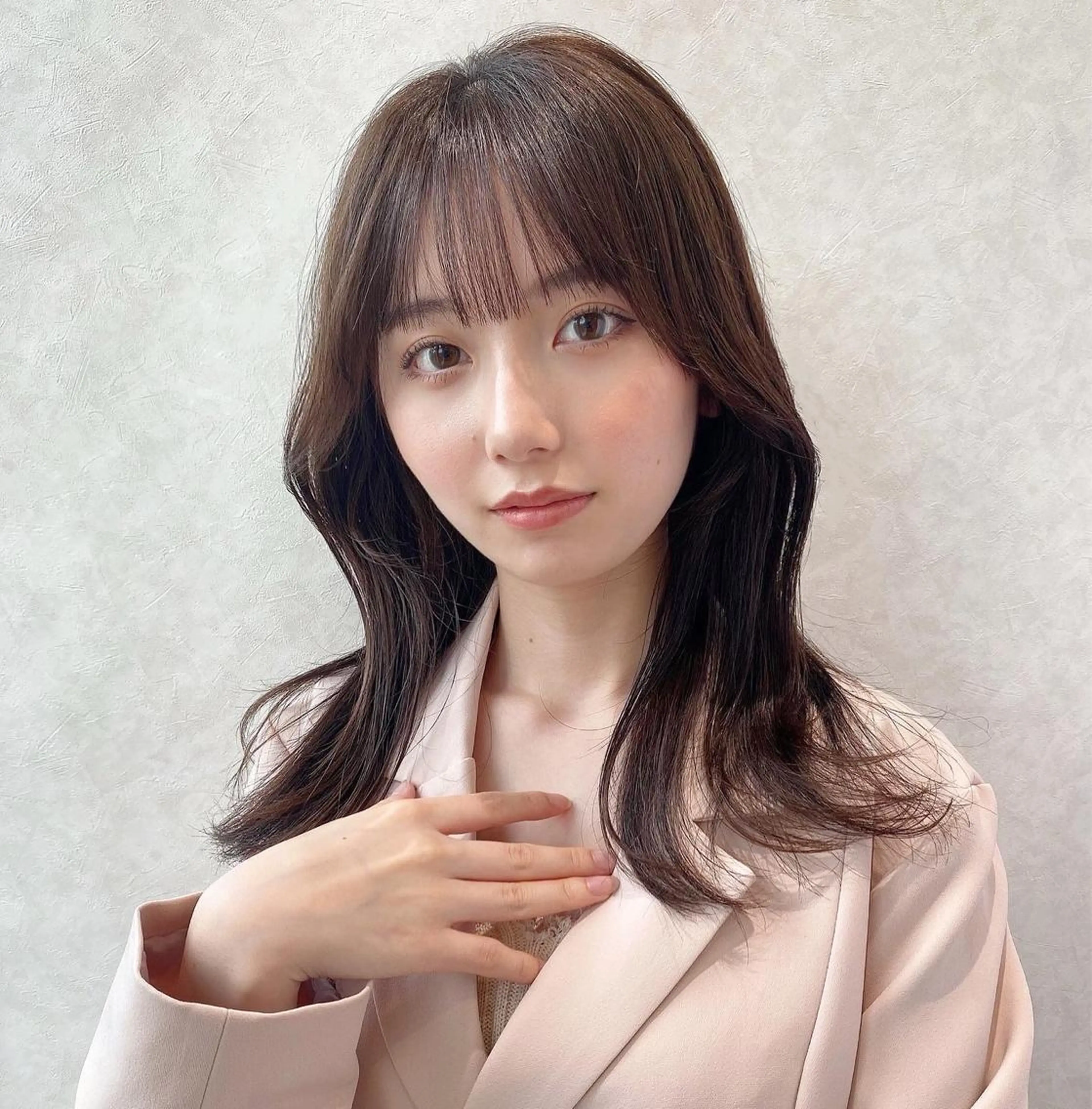 セミロング カラー ベージュカラー ブラウンカラー ブラウンベージュ くびれヘア 顔周りカット 顔周り/くびれヘア 韓国ヘア💕風間るなのヘアスタイル
