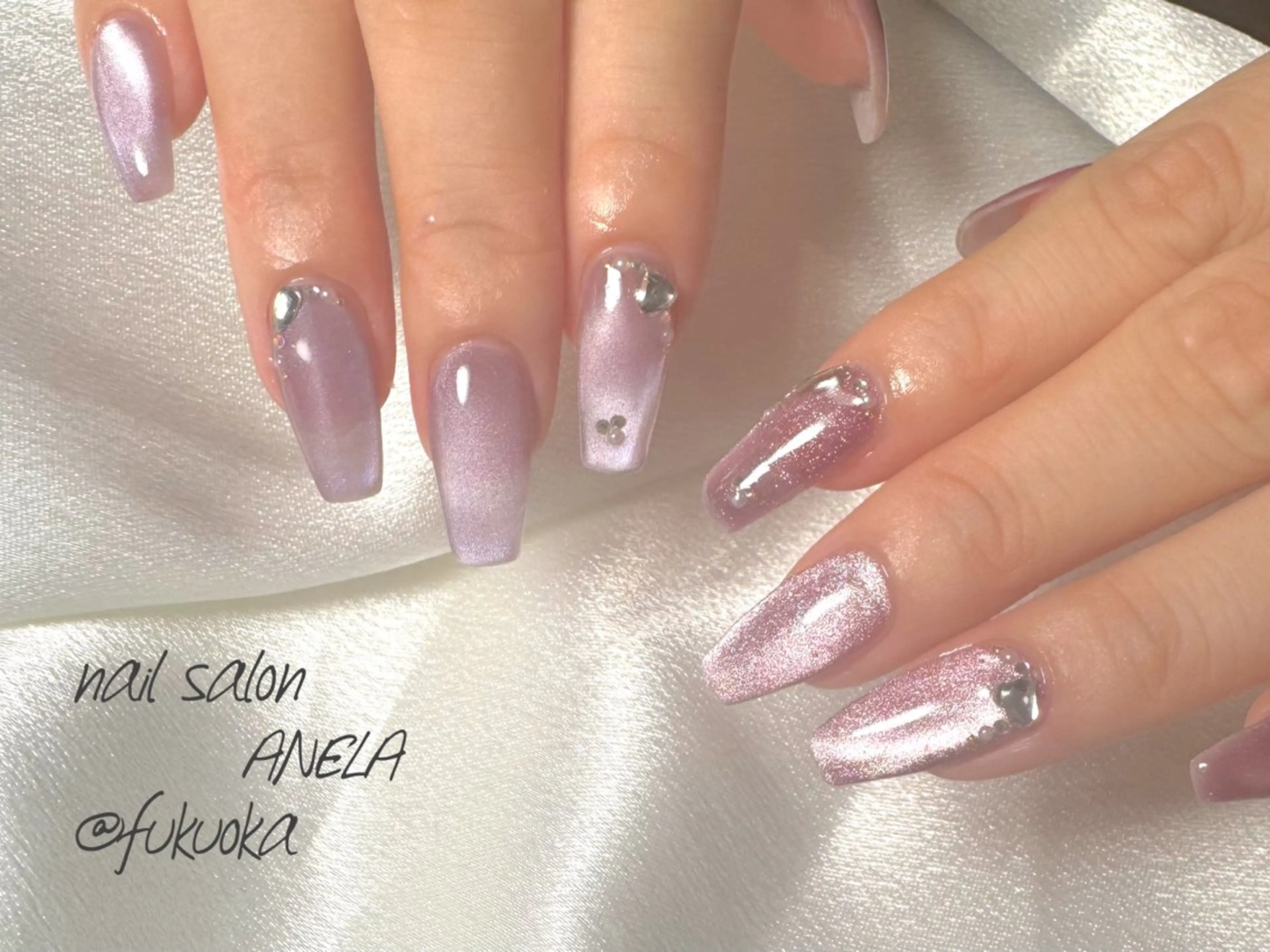 ネイル パープル ハンドネイル nail salon ANELA所属・nail salon ANELA mayaのネイルデザイン