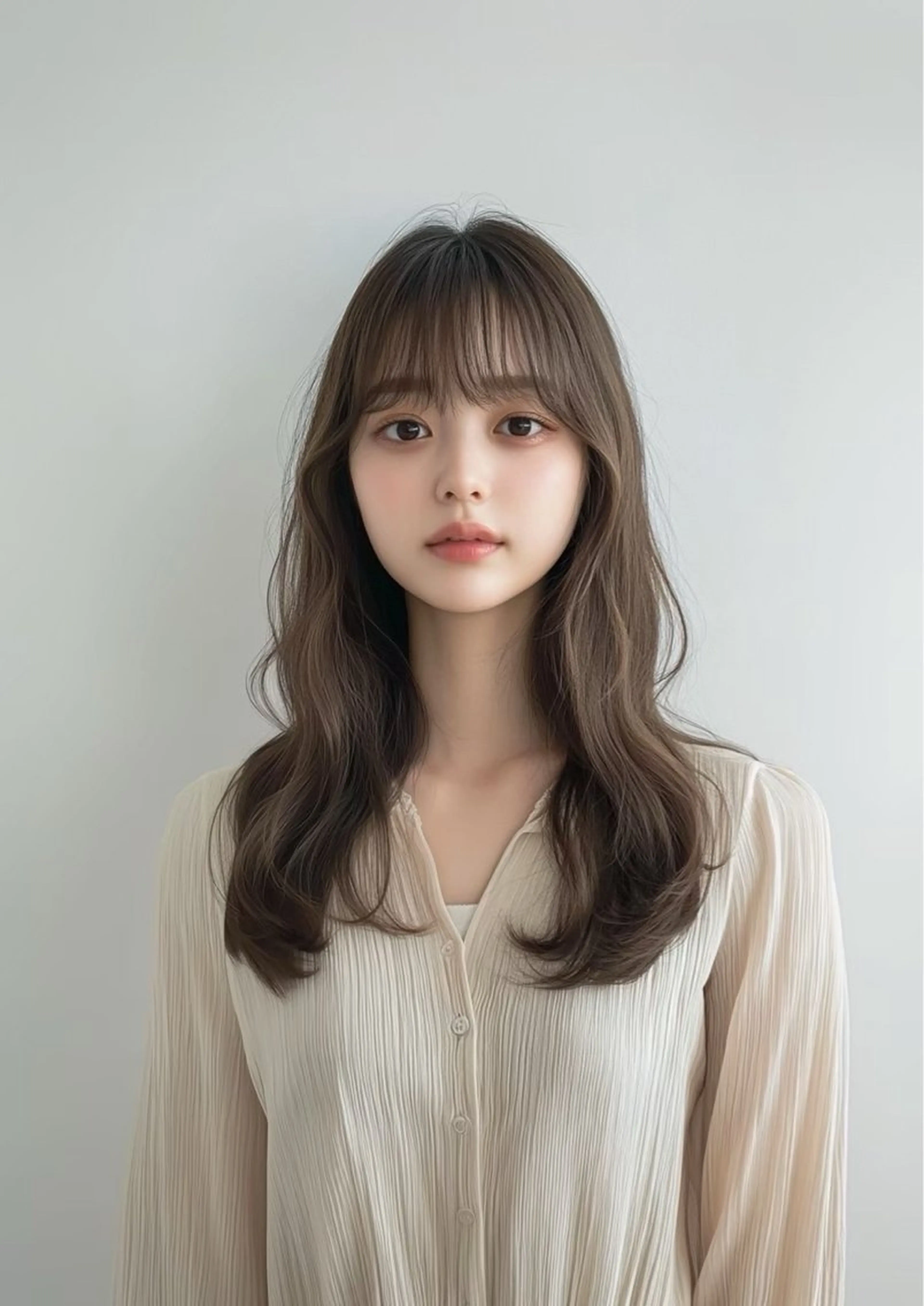 セミロング カラー ベージュカラー 縮毛矯正 特化生田のヘアスタイル