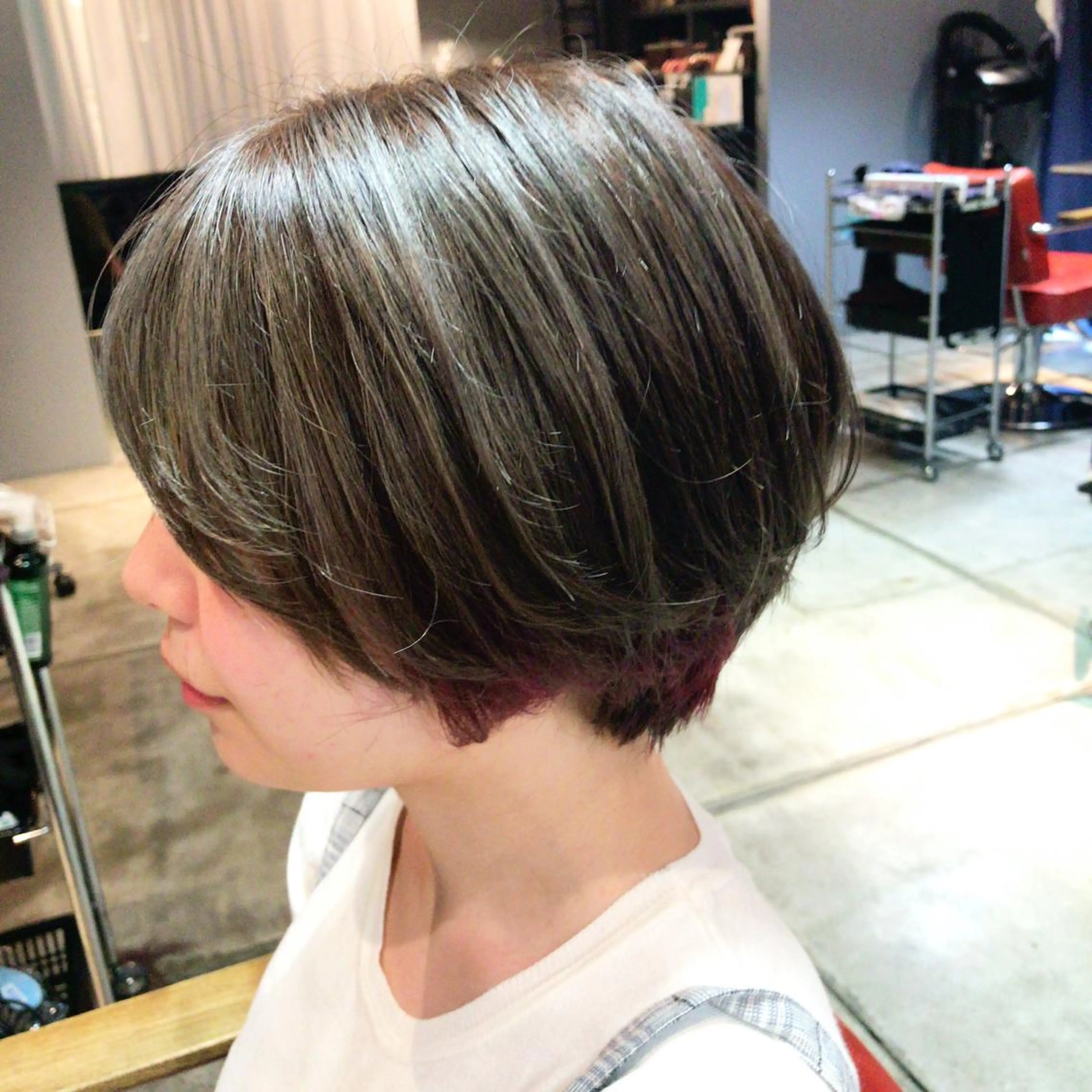 ショート カラー ダブルカラー ハイトーンカラー インナーカラー レッドカラー fhami 店長 髪質改善　DAITOのヘアスタイル