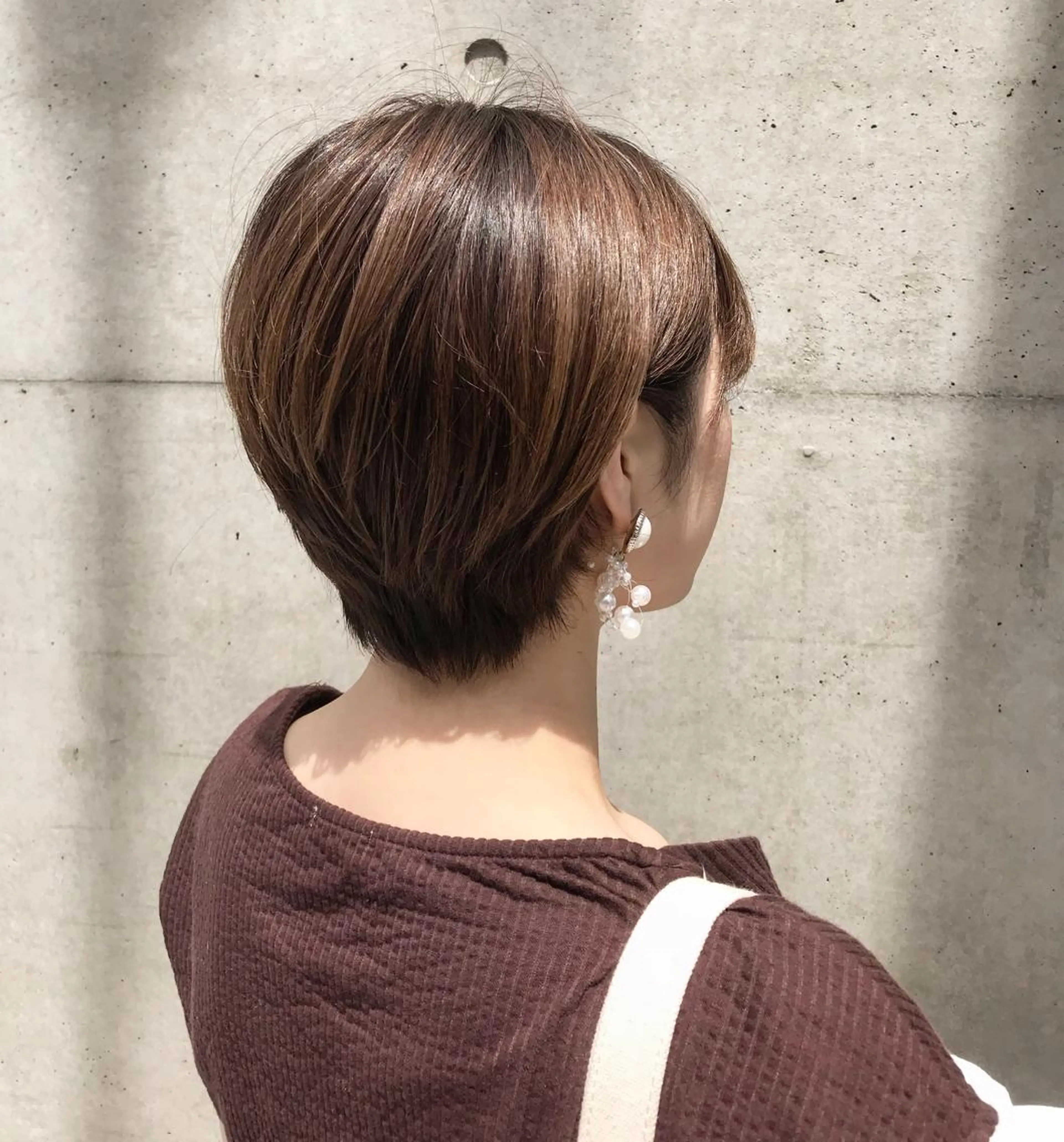 ショート カラー ハイライトカラー ハイライト ショートヘア レイヤー/大人ボブ 渡邉【日吉美容室】のヘアスタイル