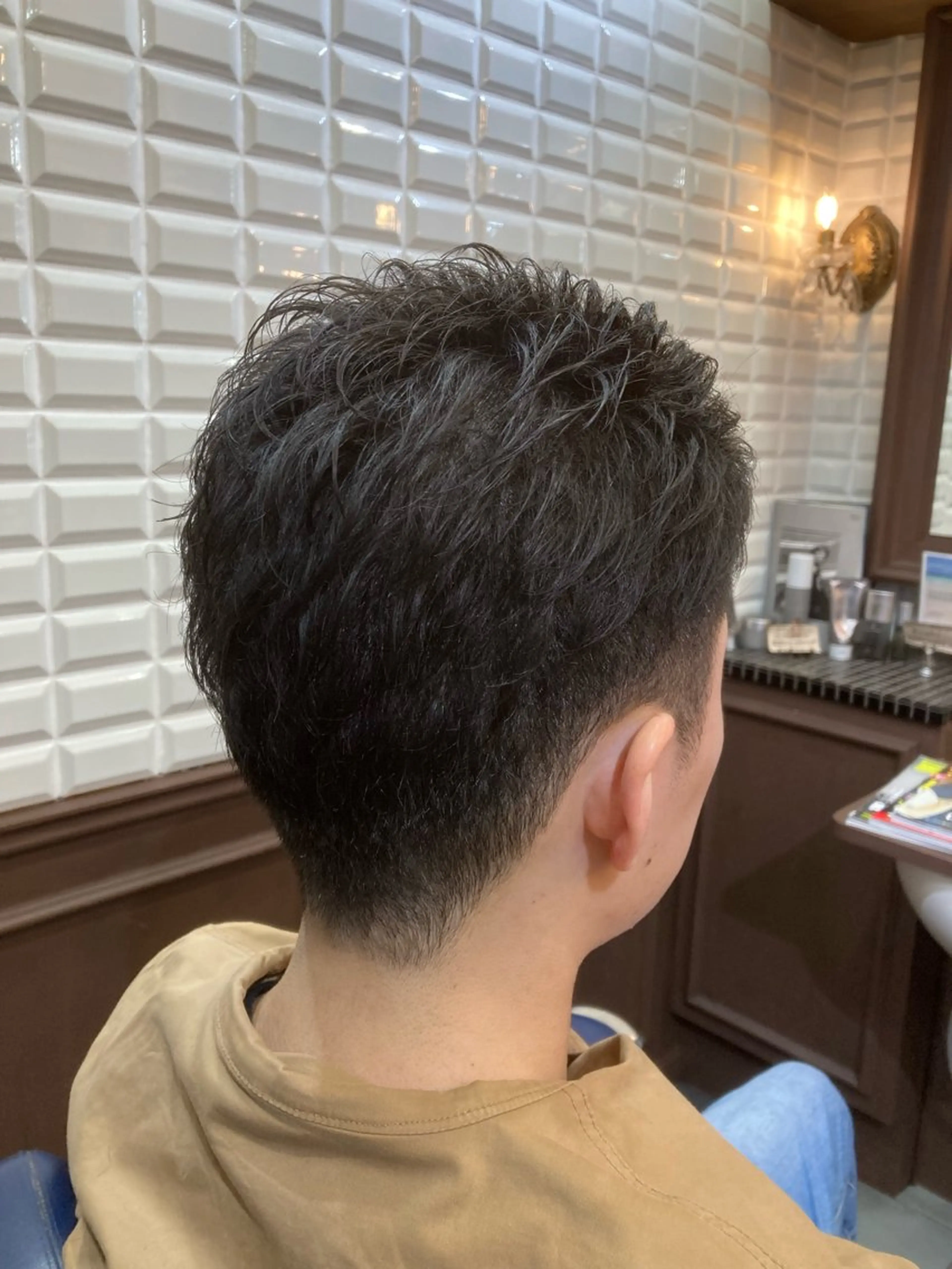 ショート メンズ オールバック ルピナス中田店長 山口大地のヘアスタイル