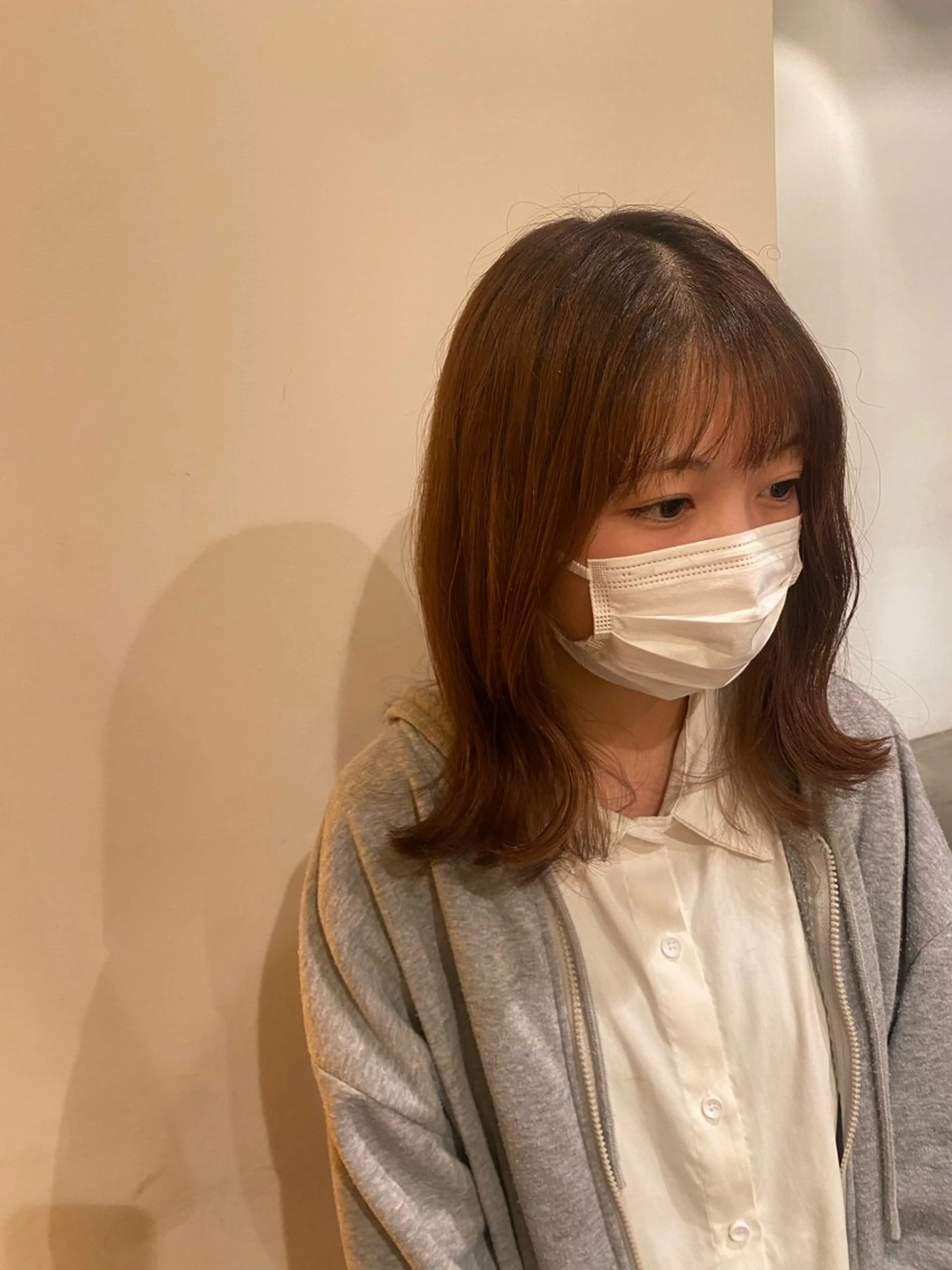 セミロング くびれヘア 顔周りカット 外ハネヘア Takahashi Noa🍊のヘアスタイル