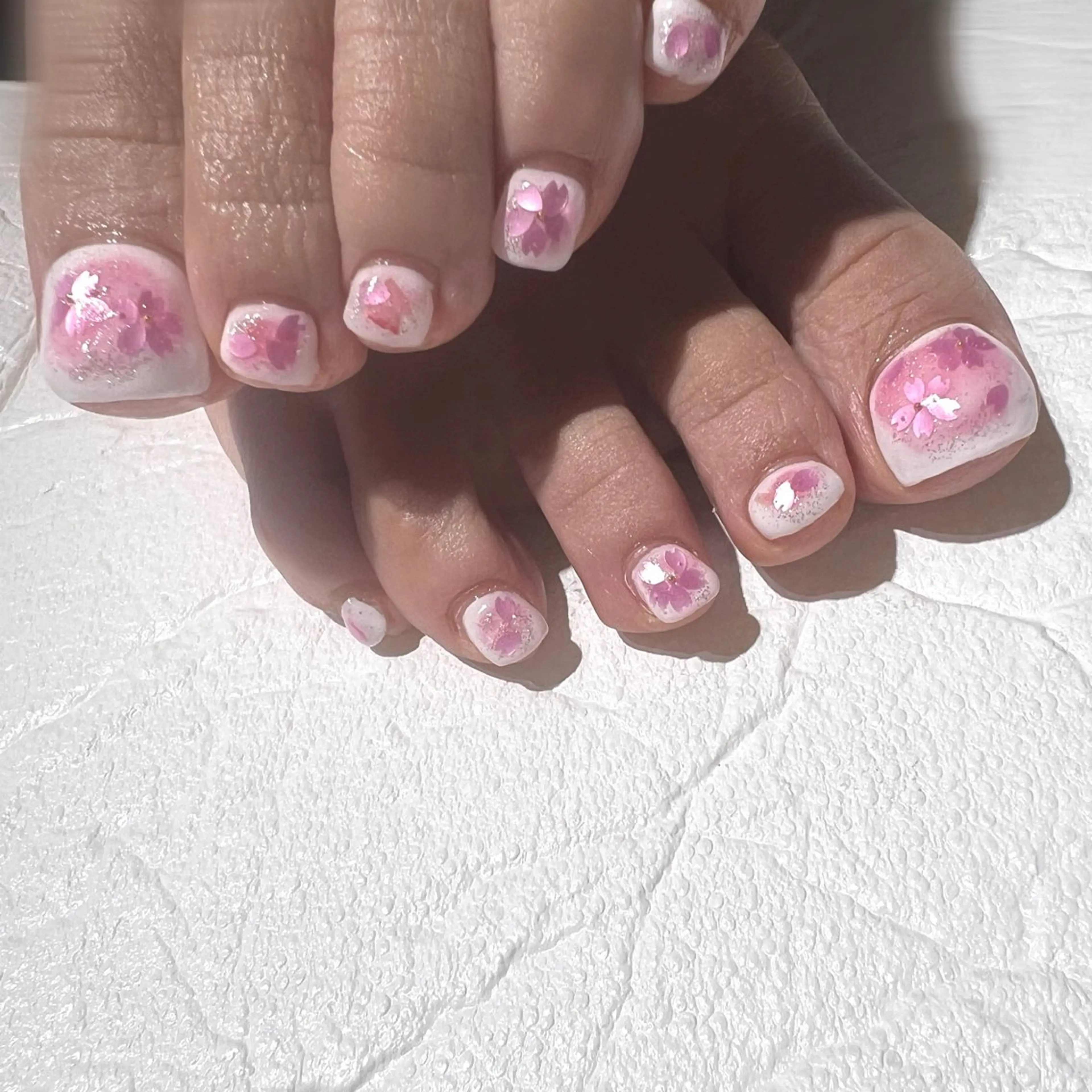 ネイル 桜ネイル フットネイル CARIS nailはづきのネイルデザイン