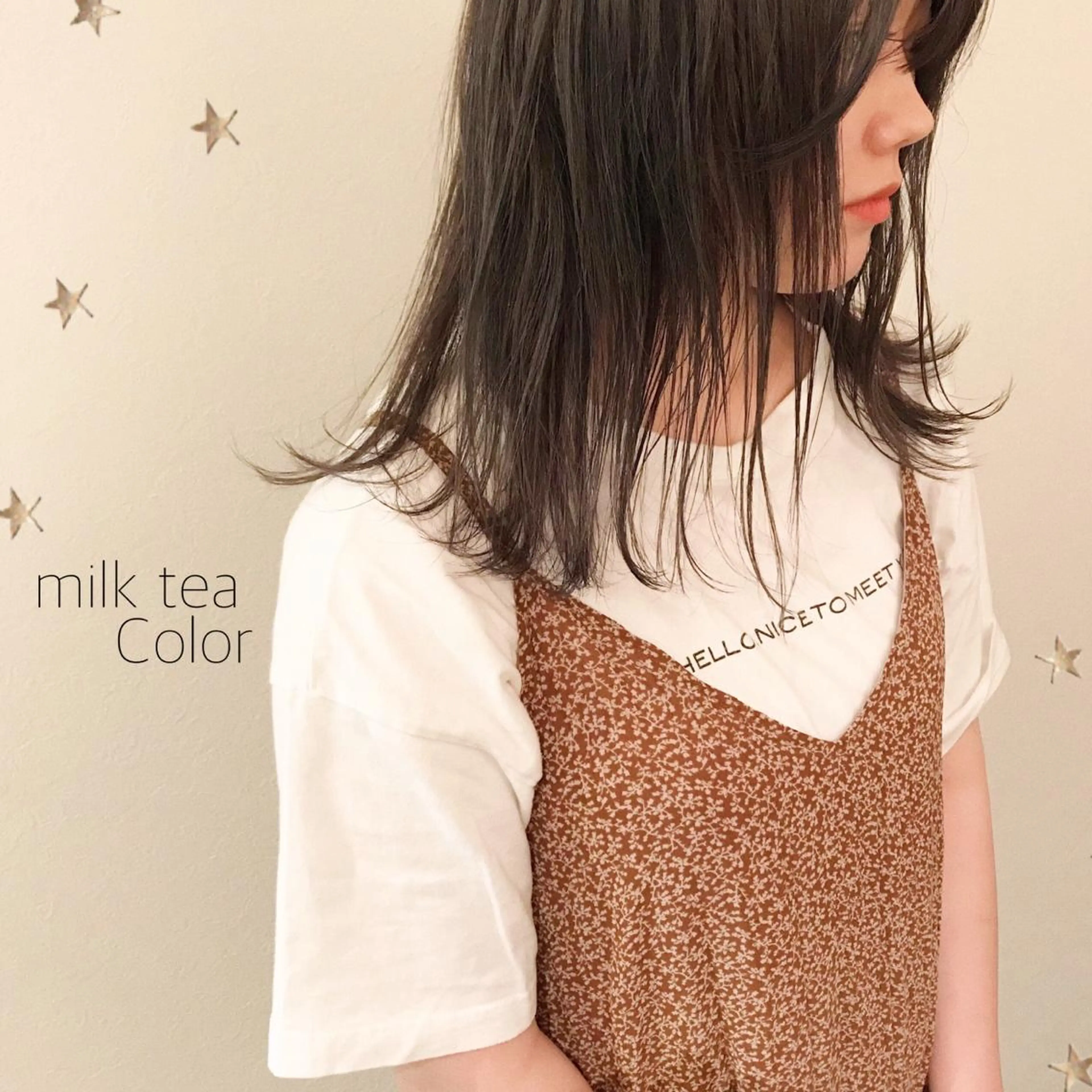 ミディアム カラー 市川 千夏のヘアスタイル