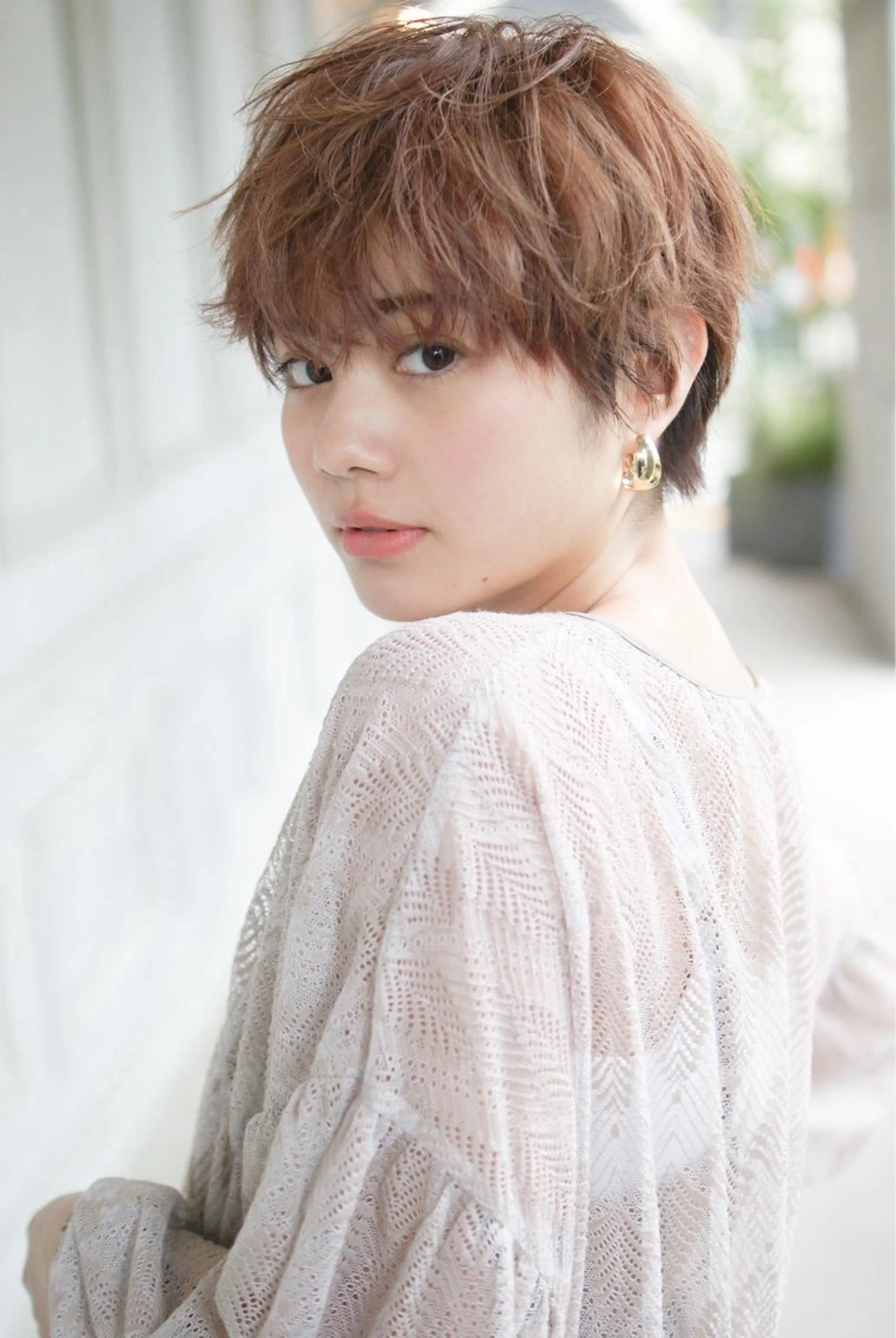 ショート 🔥コテ巻き風 ボブパーマ🔥のヘアスタイル