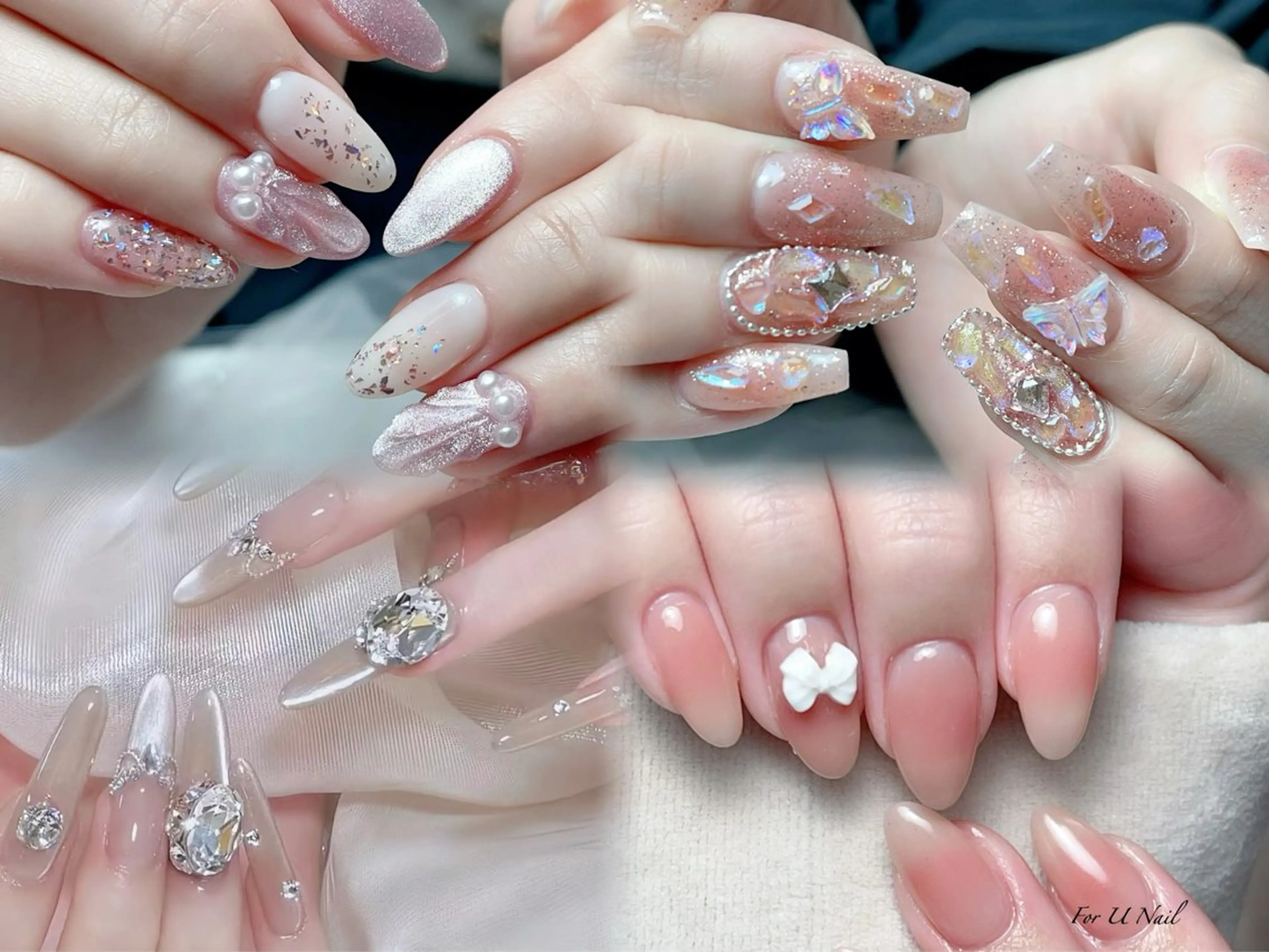 メンズ ネイル アートネイル フレンチネイル ジェルネイル キラキラネイル パラジェル Bloom スカルプ専門店のネイルデザイン