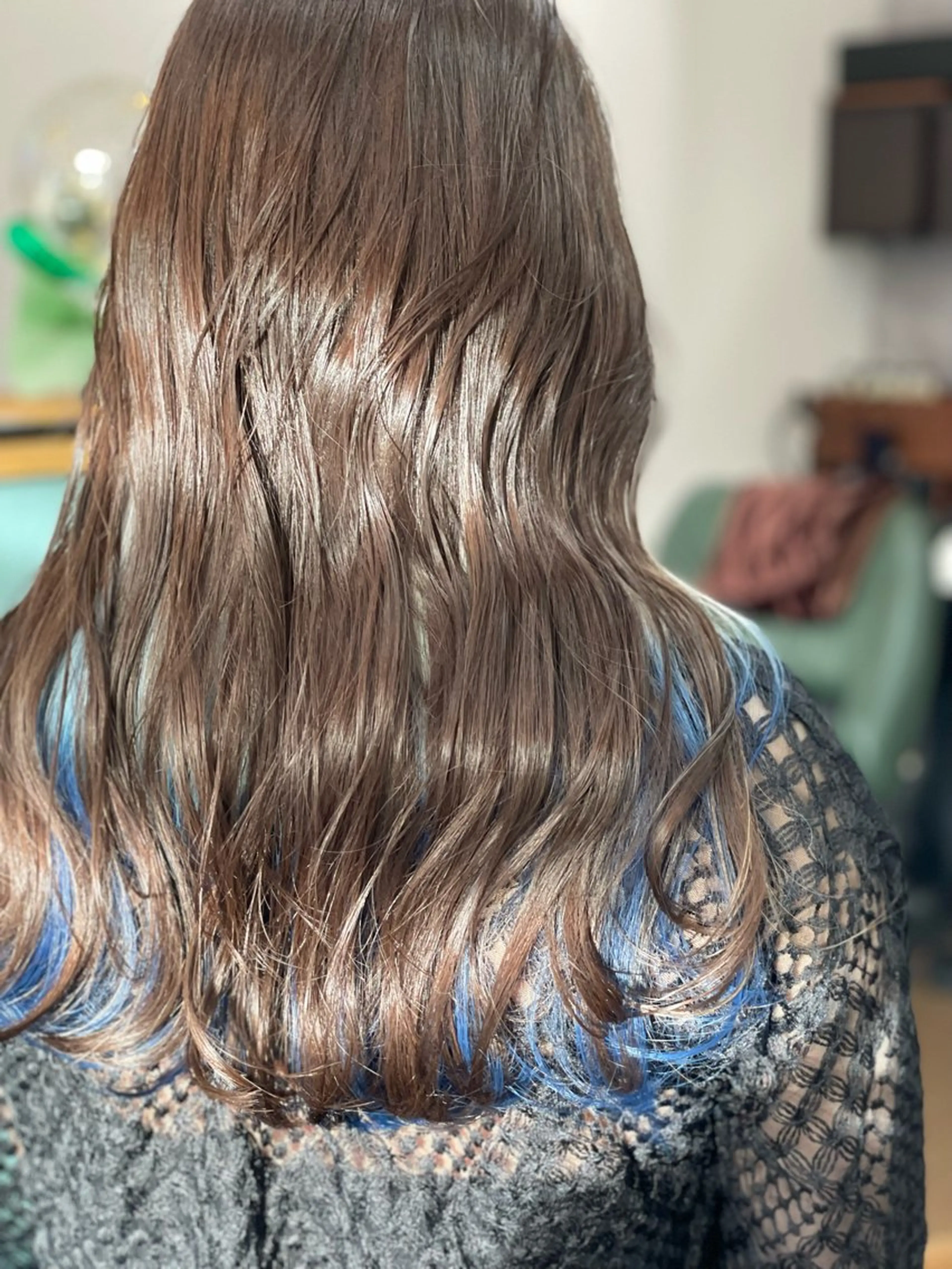 ロング カラー ブルーカラー インナーカラー ヘアカラー トリートメント Snaly カラー特化ページのヘアスタイル