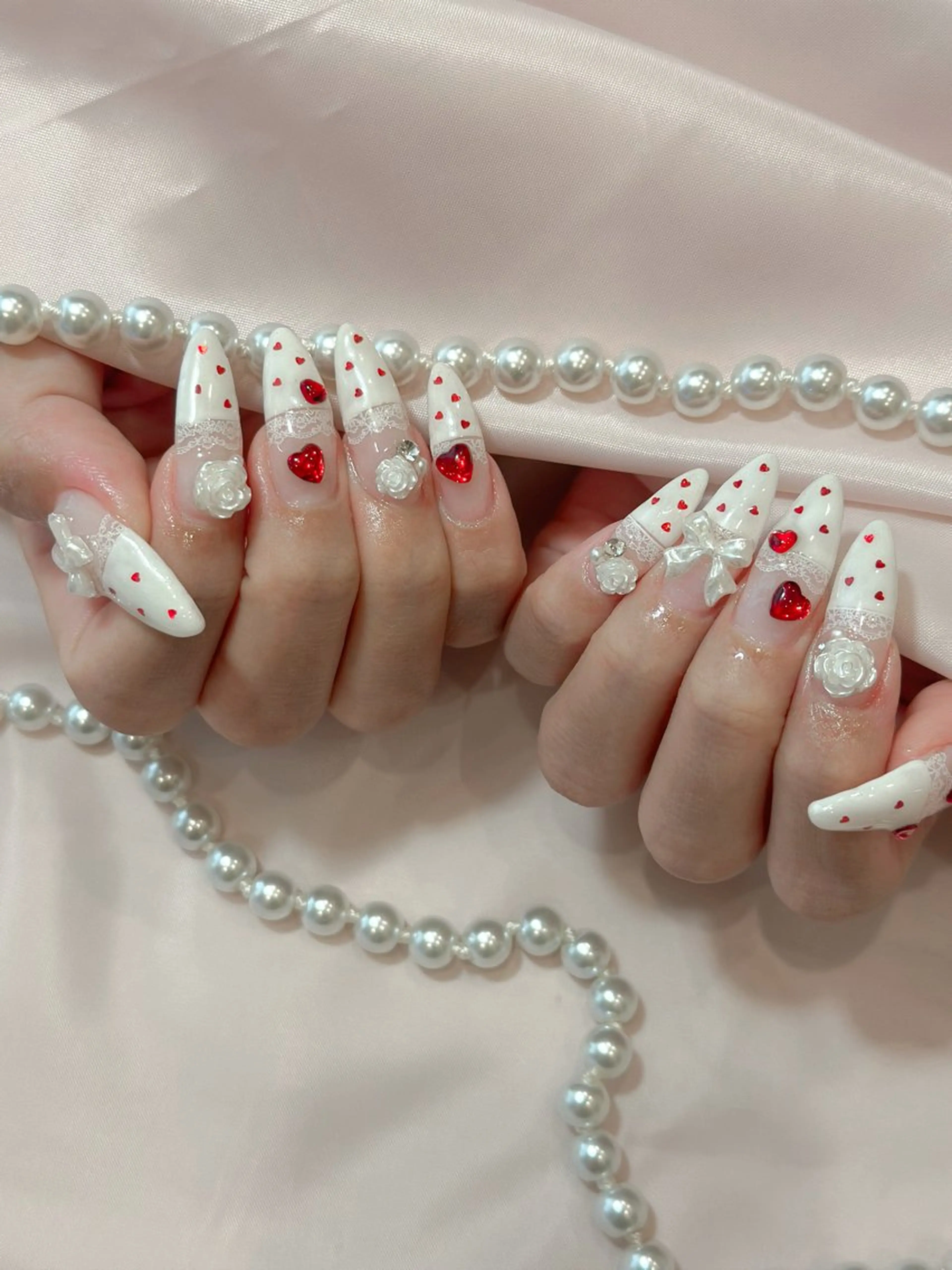 ネイル バレンタイン ハンドネイル nailsalon k所属・kawakita shinaのネイルデザイン
