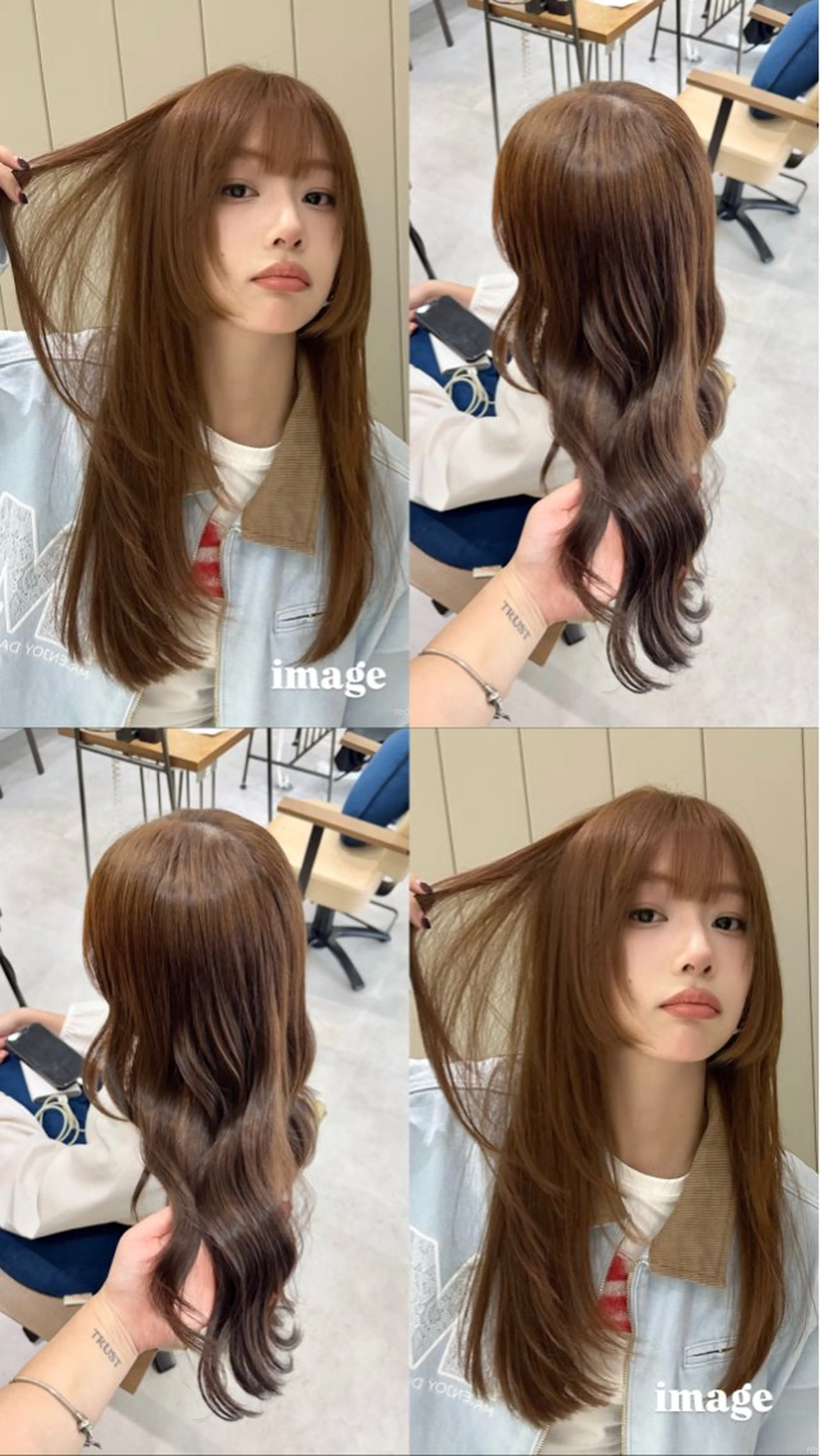 ロング カラー ベージュカラー ブラウンカラー ブラウンベージュ 透明感カラー ヘアカラー Ouka/Wカラー/ 大人艶カラーのヘアスタイル