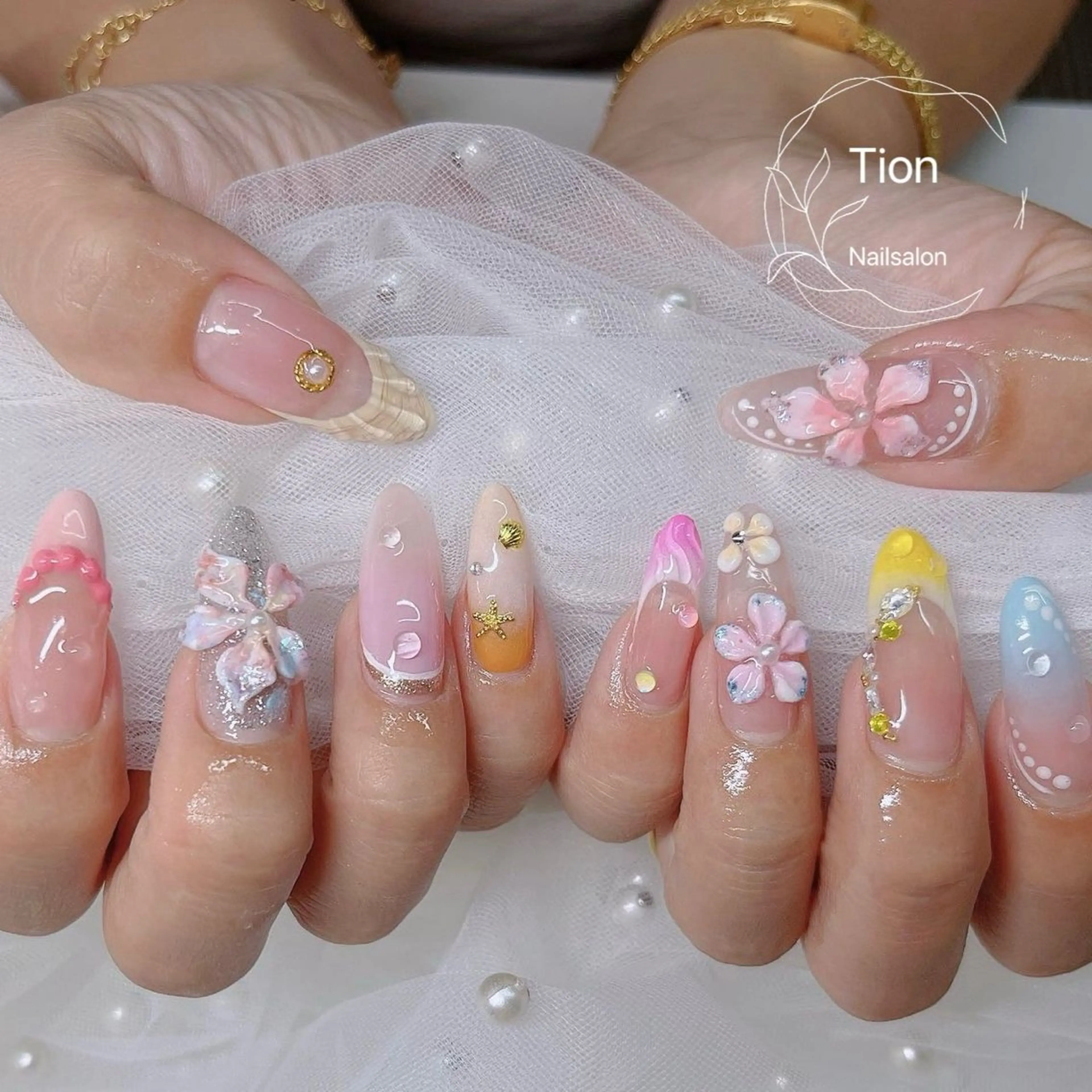 ネイル チークネイル 長さ出し フットネイル フレンチネイル ジェルネイル Nailsalon Tion武蔵小杉店のネイルデザイン