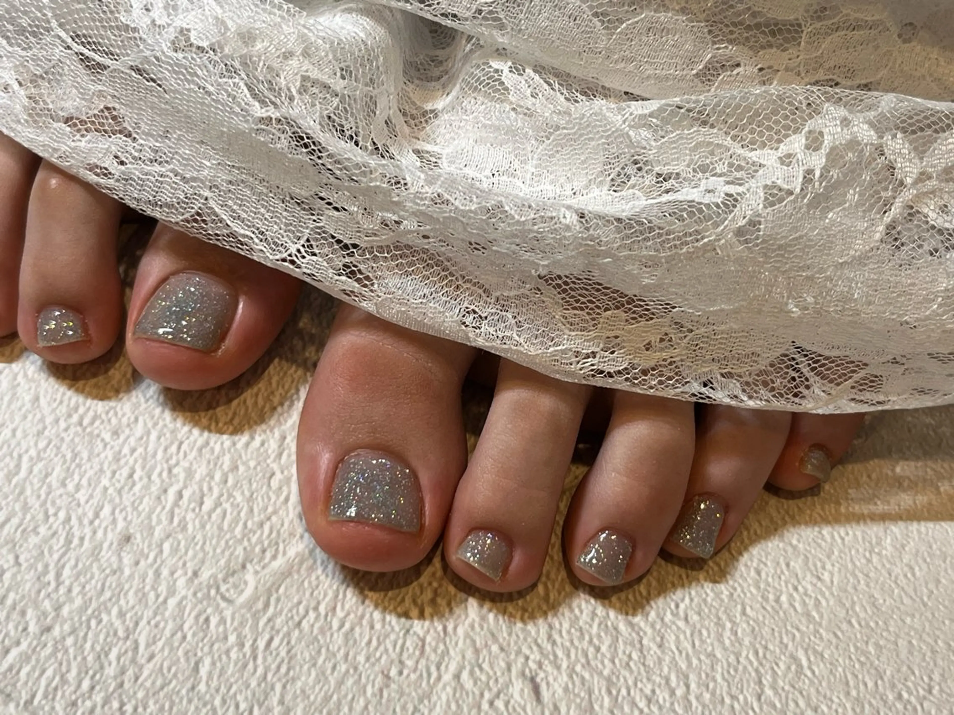 ネイル ブルー フラッシュネイル ワンカラーネイル フットネイル Nobody_ Mikieのネイルデザイン