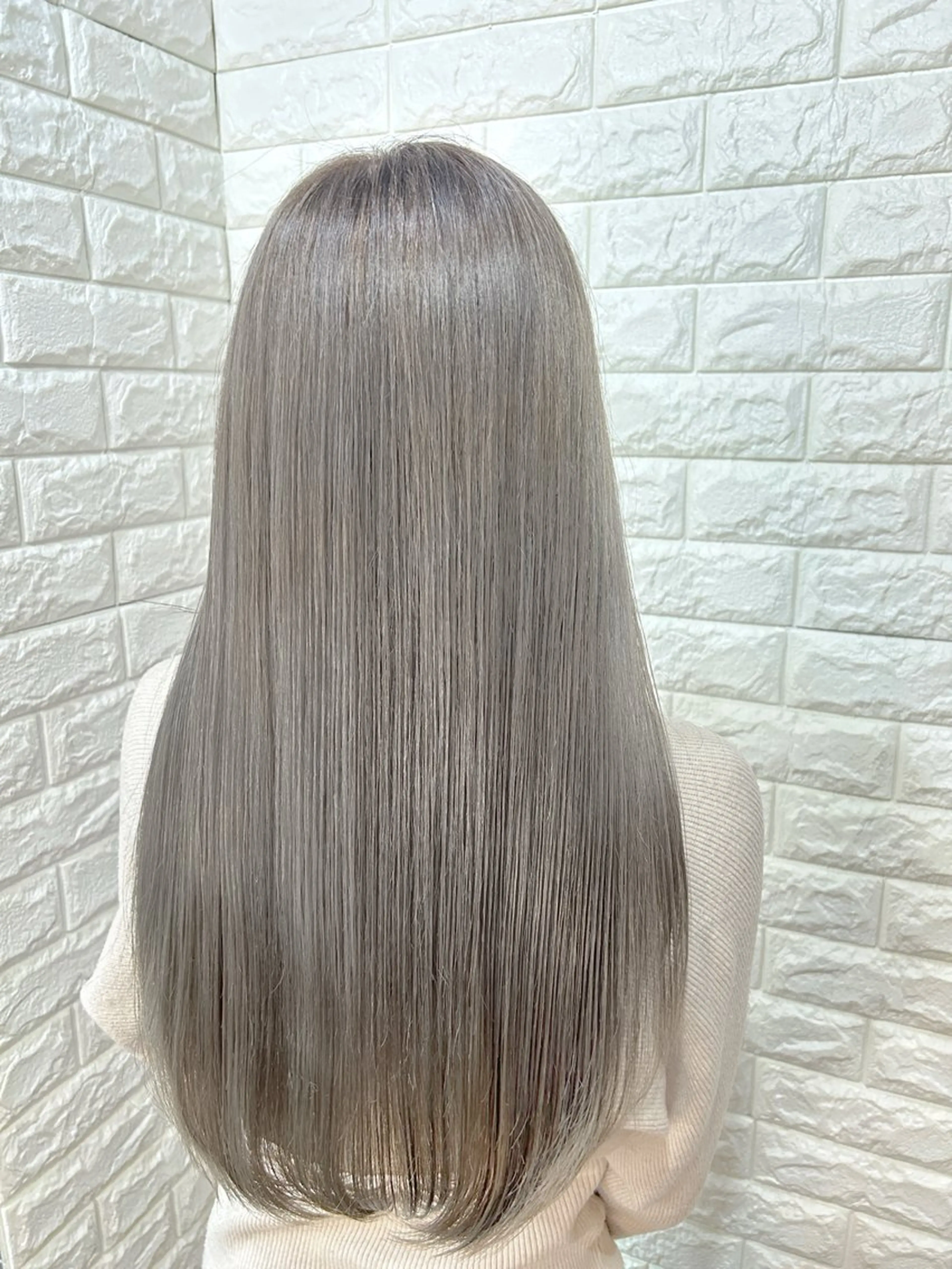 ロング カラー ブリーチ ケアブリーチ グレージュ カット ヘアカラー レイヤー/縮毛矯正/ 透明感カラー/マサキのヘアスタイル