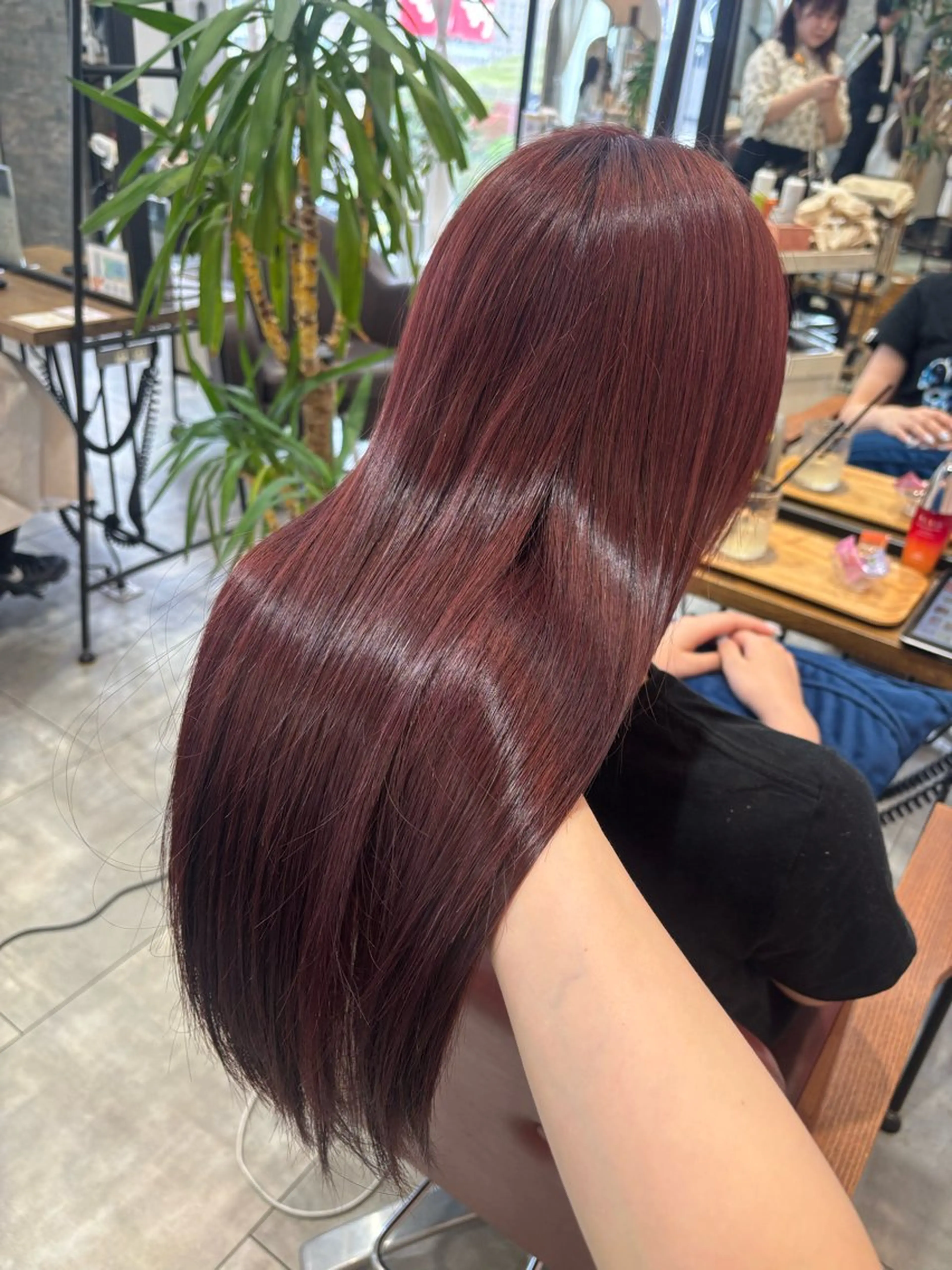 ロング ヘアカラー Rinka暖色カラー /縮毛矯正/梅田のヘアスタイル