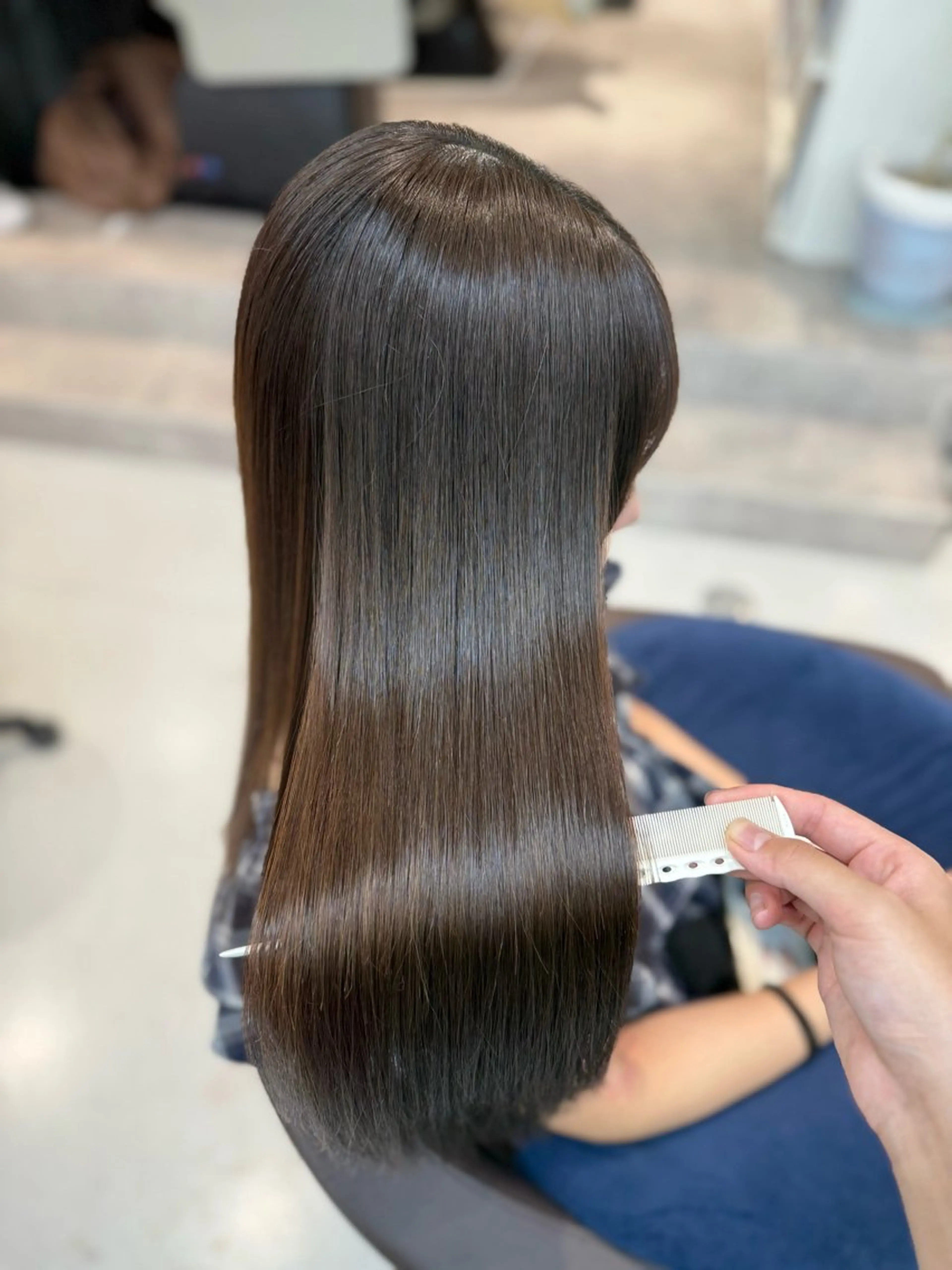 ロング カット 縮毛矯正 山崎結菜 髪質改善💎のヘアスタイル