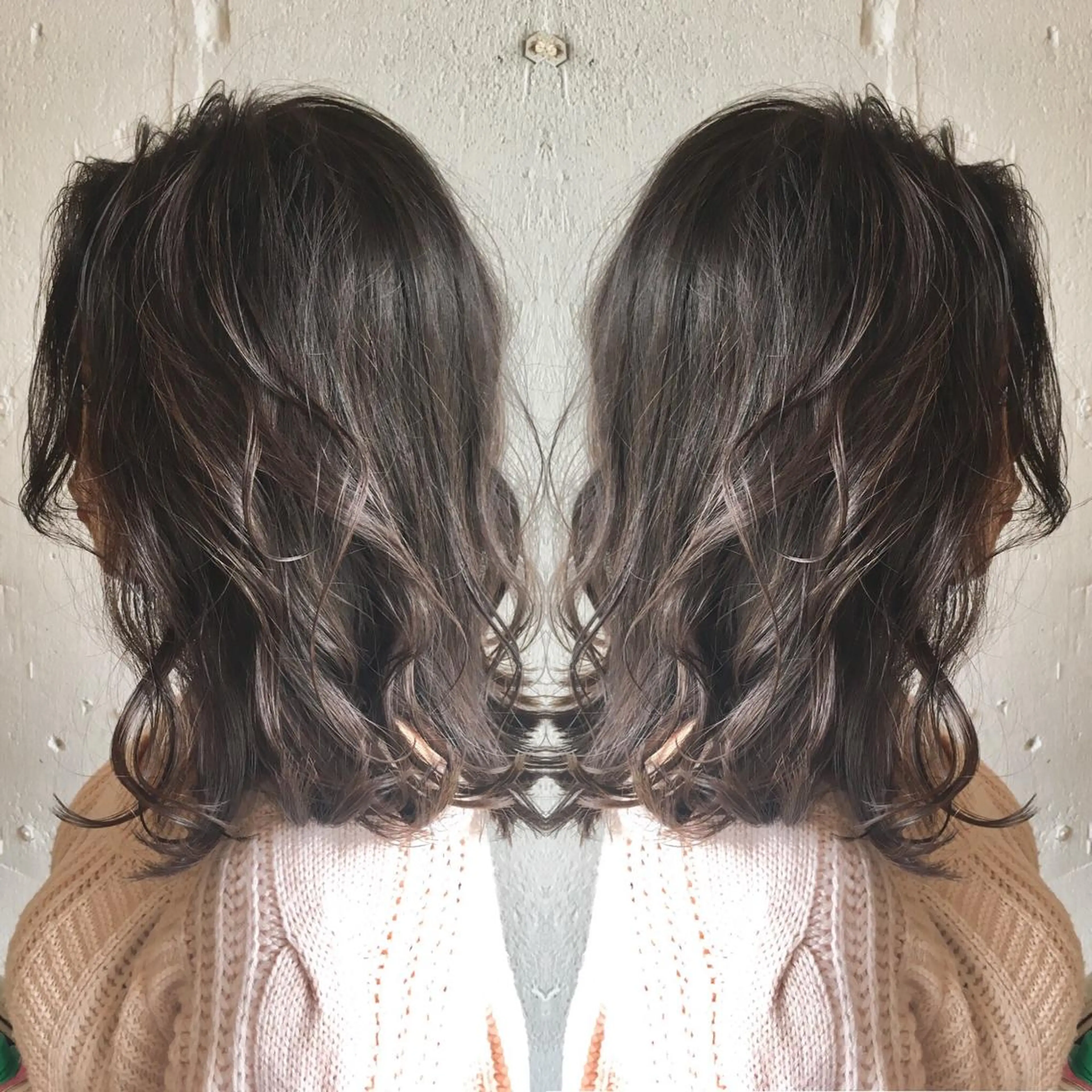 ミディアム カラー バレイヤージュ グレージュ ハイライトカラー ラベンダーカラー ラベンダーグレージュ カット ヘアカラー トリートメント レイヤー/大人メンズ パーマ🌀 平島拓也のヘアスタイル