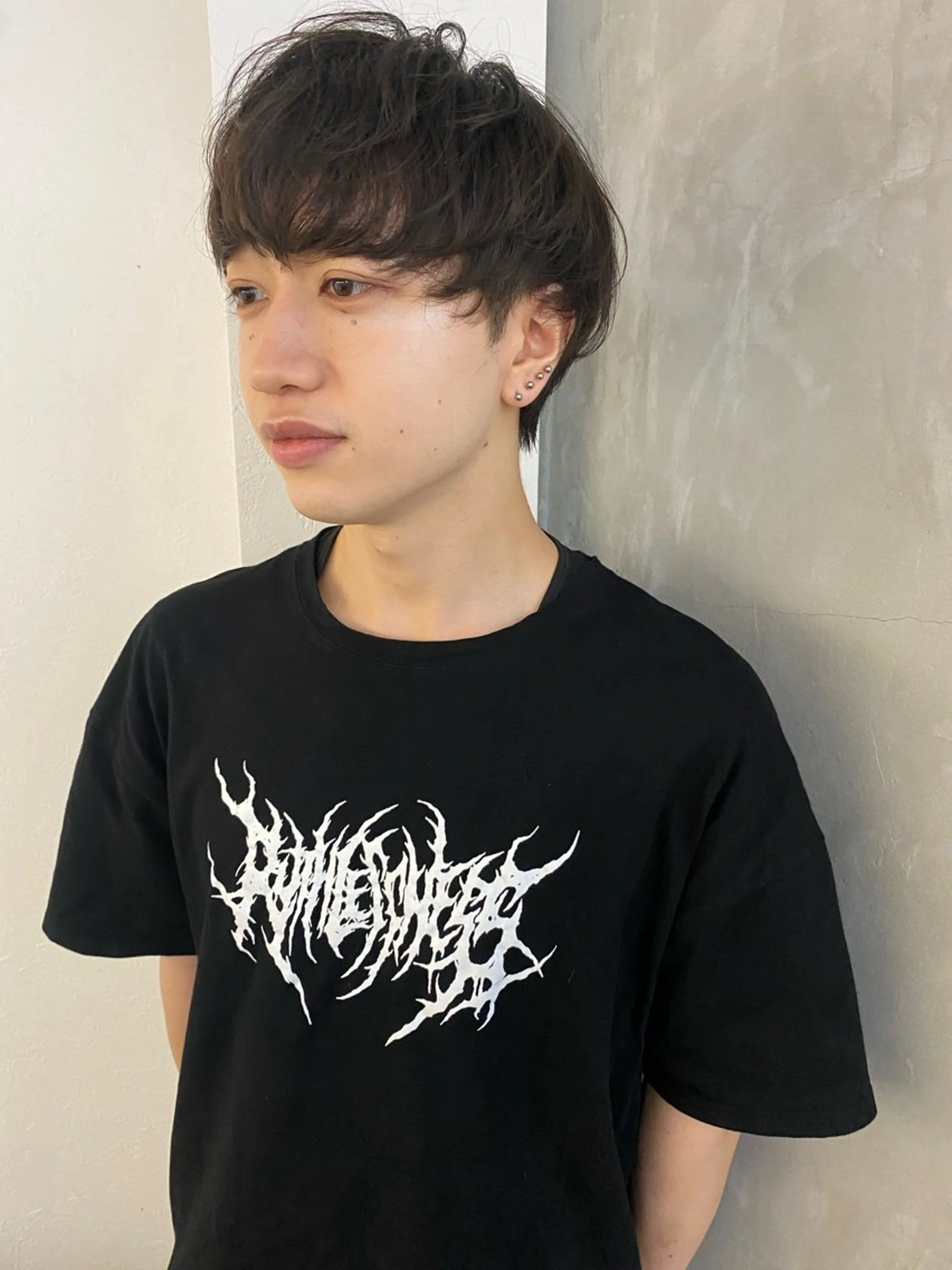 ショート メンズ カット 森貴裕/ベージュ/ パーマ/オリーブのヘアスタイル