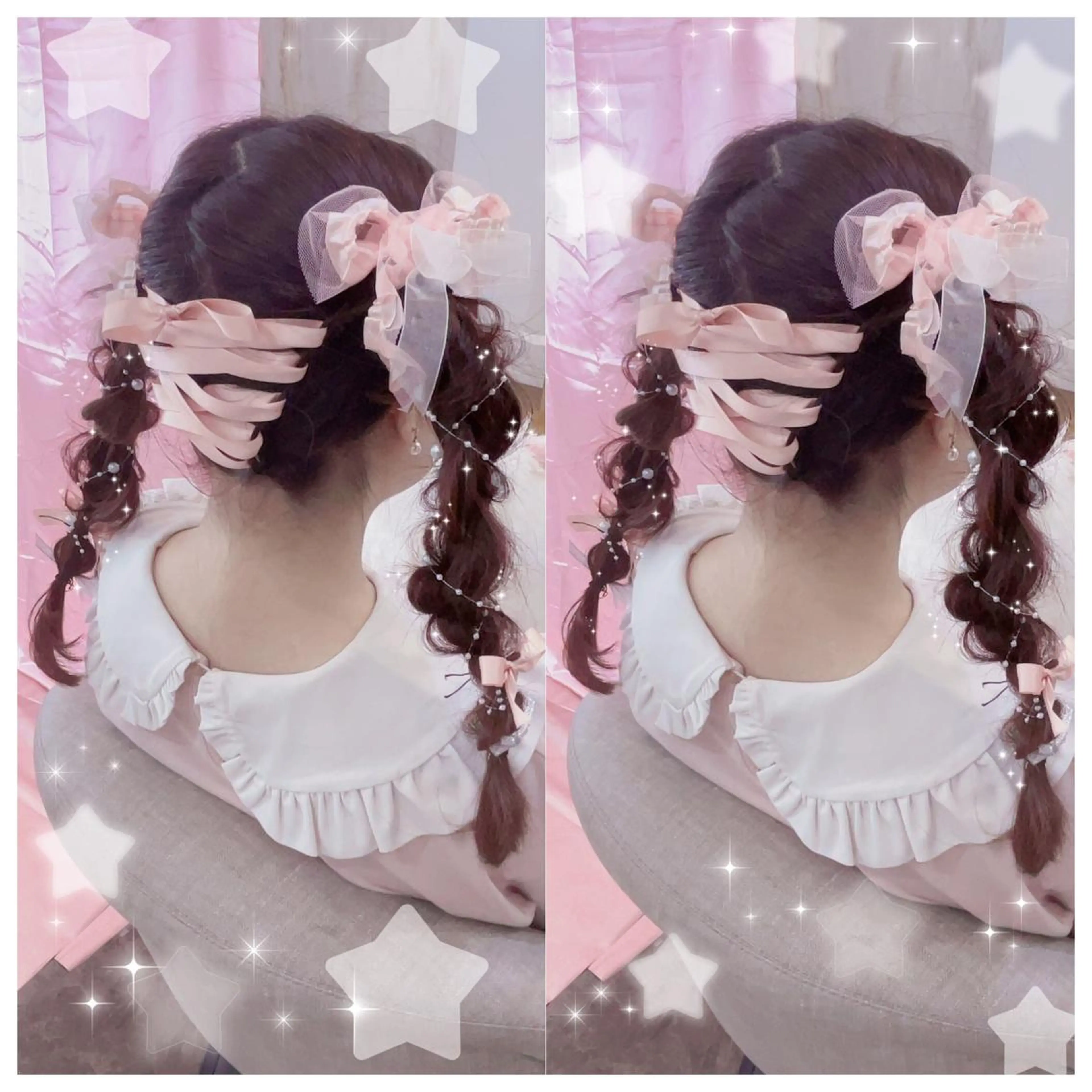 ロング ヘアアレンジ 結婚式・ブライダル シールエクステ エクステ ハイライト 髪質改善 セキグチ💞 lilaのマツエク・マツパデザイン