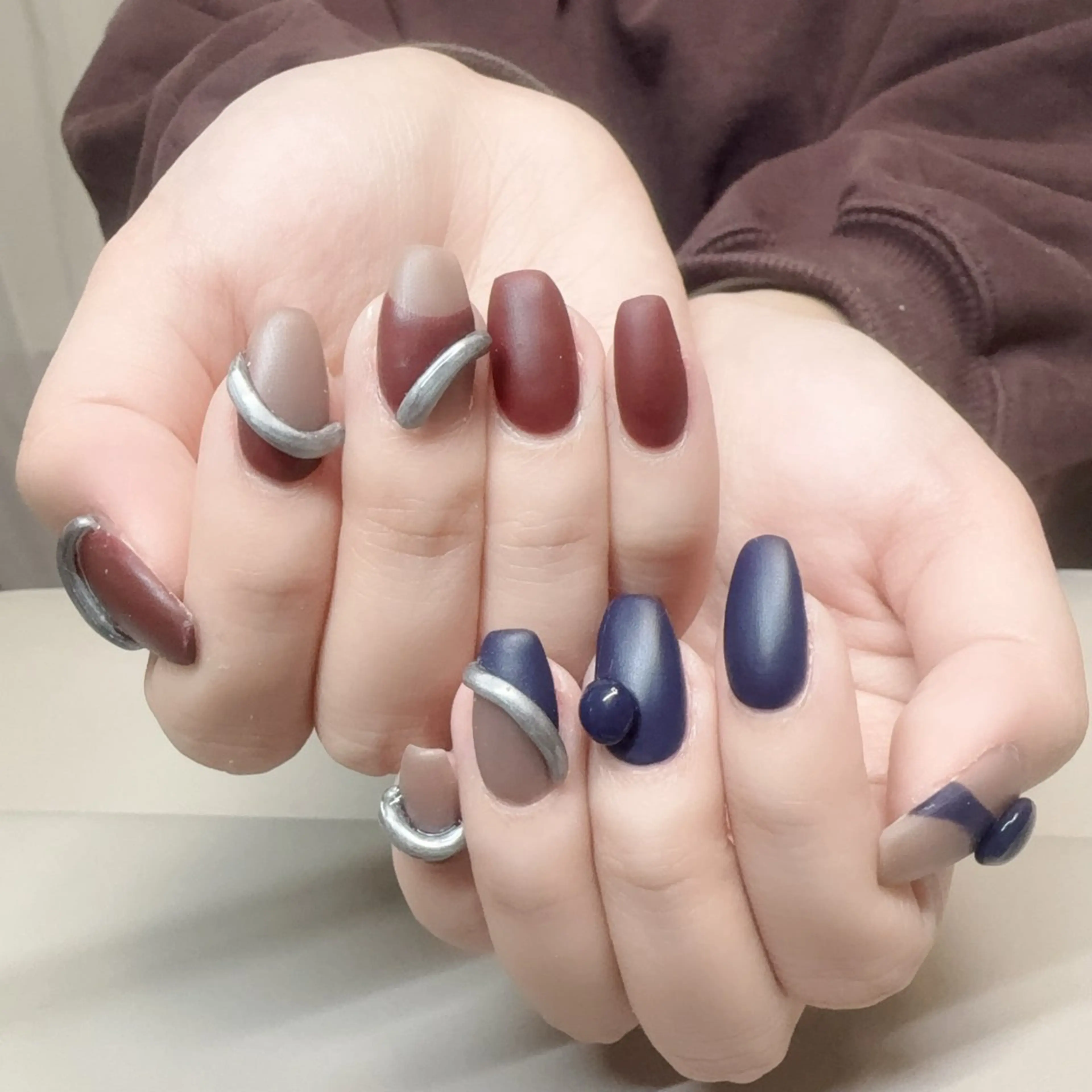 ネイル アニマル柄 べっ甲ネイル ブラウン ジェルネイル グリーン Rika  nail cocoのネイルデザイン