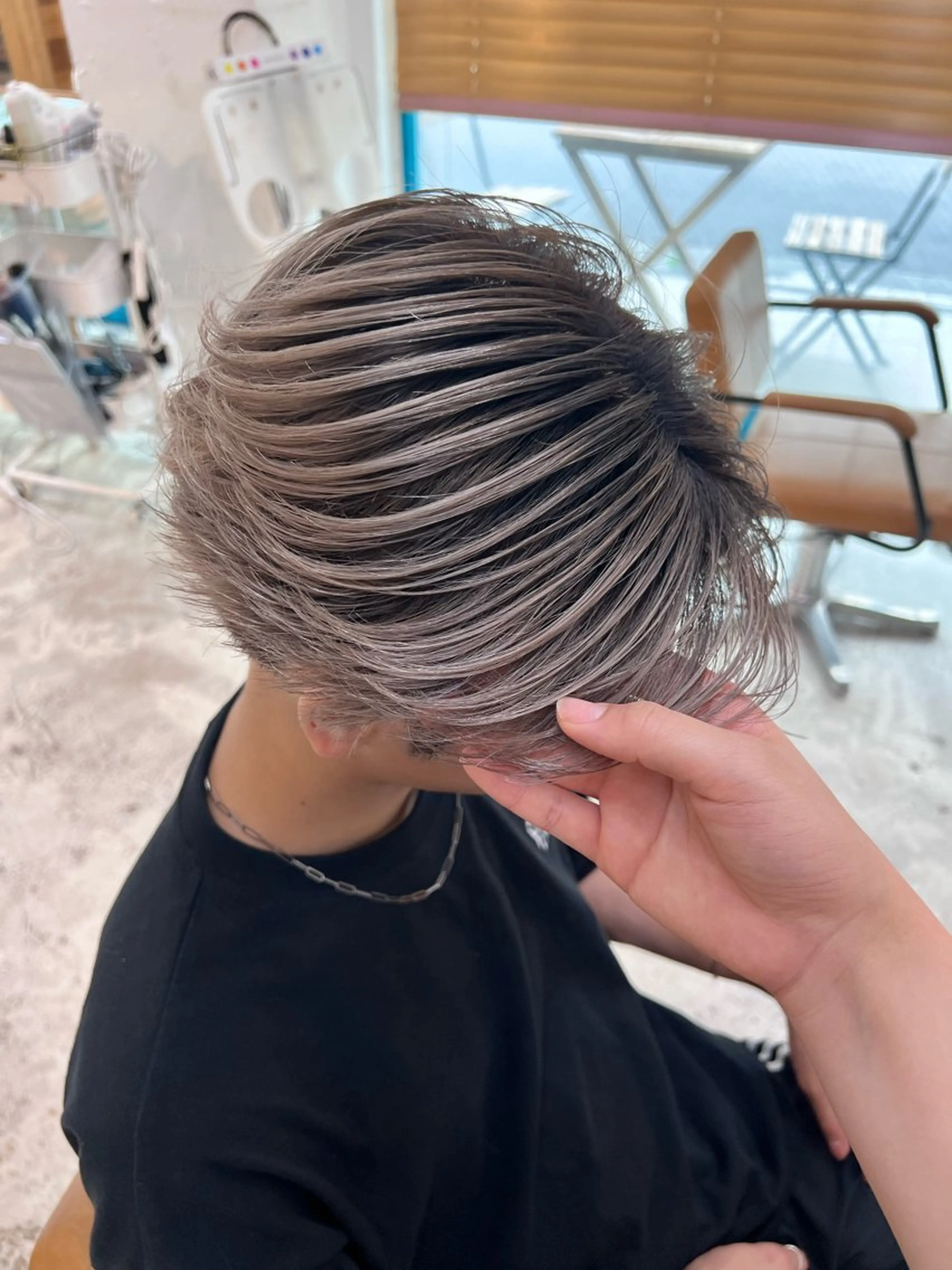 ショート カラー メンズ メンズバレイヤージュ バレイヤージュ レイヤーカット バレイヤージュ/ シャドウルーツ/安室のヘアスタイル