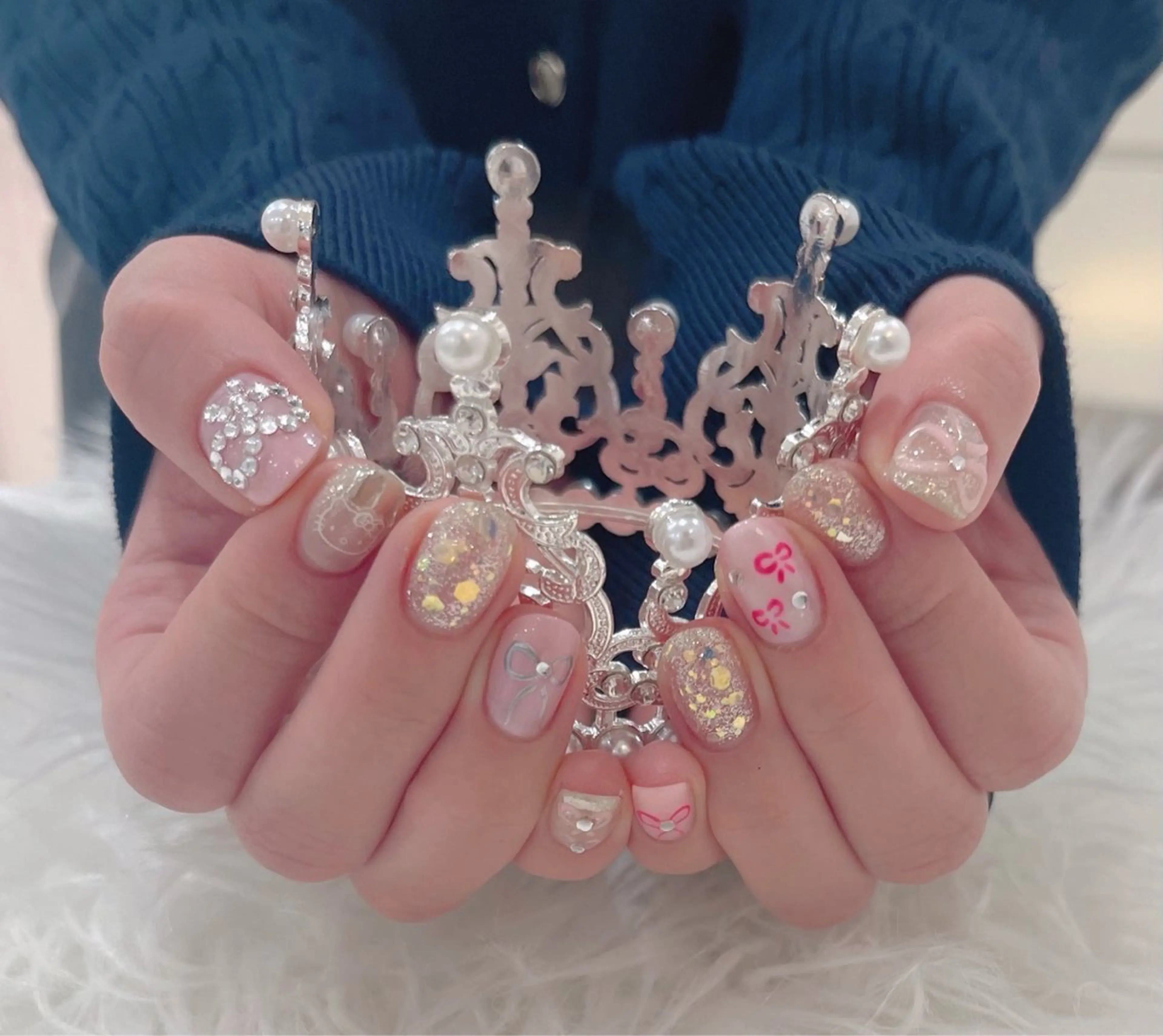 ネイル リボン ハンドネイル FLY Nail Salonのネイルデザイン