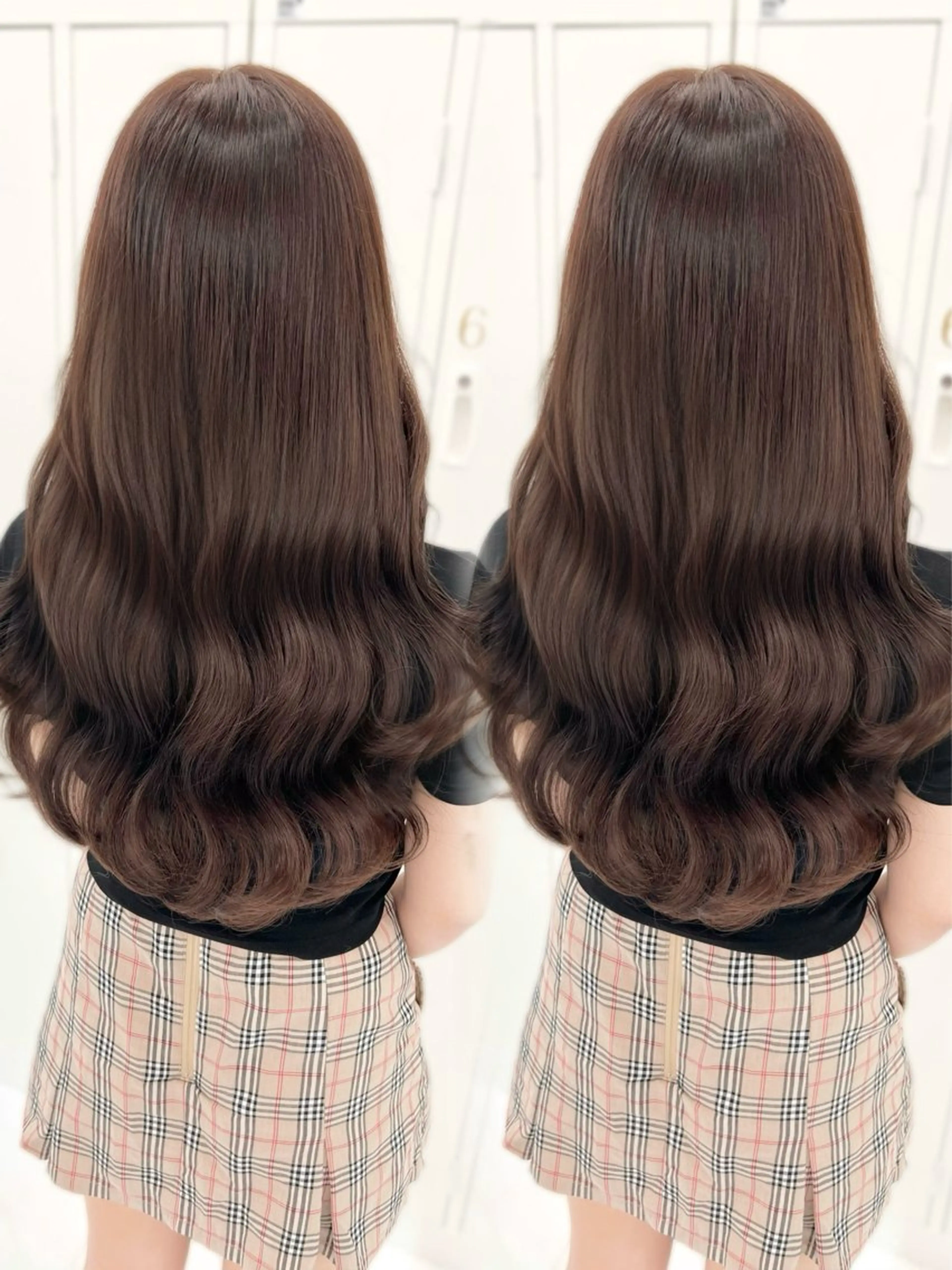 セミロング カラー ブリーチ ブラウンカラー チョコレートブラウン ブリーチなしカラー トリートメント ヘアセット 盛れる顔周り🤍渋谷 Risa🎀のヘアスタイル